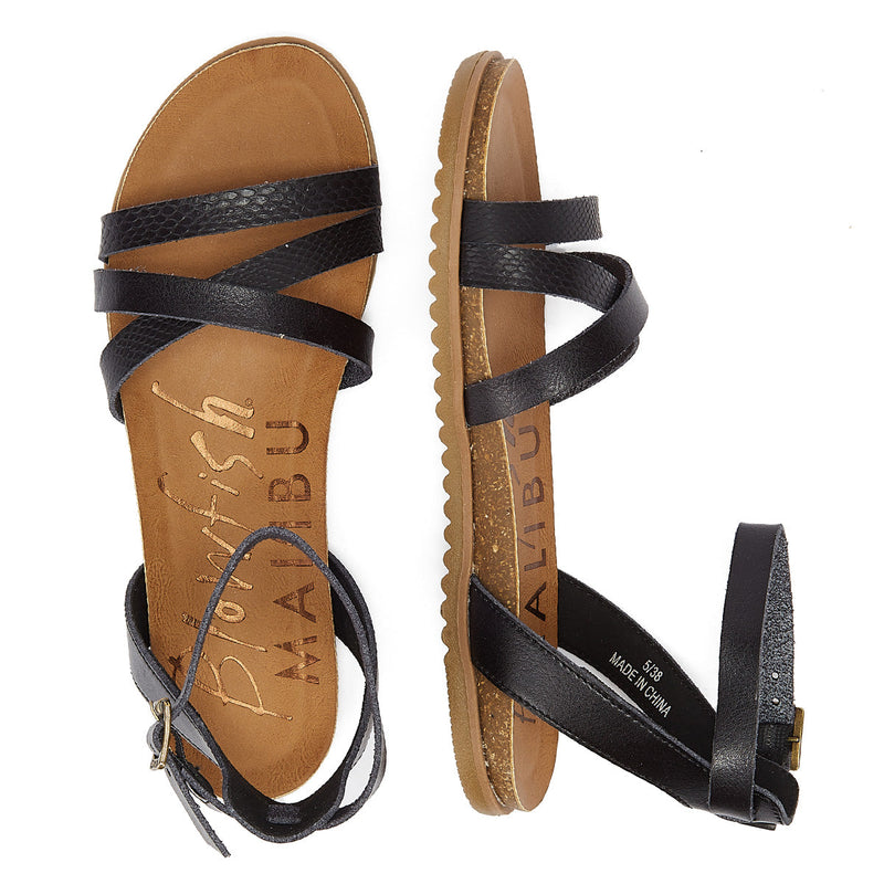Blowfish Malibu Maylie Womens Black Dyecut Sandals