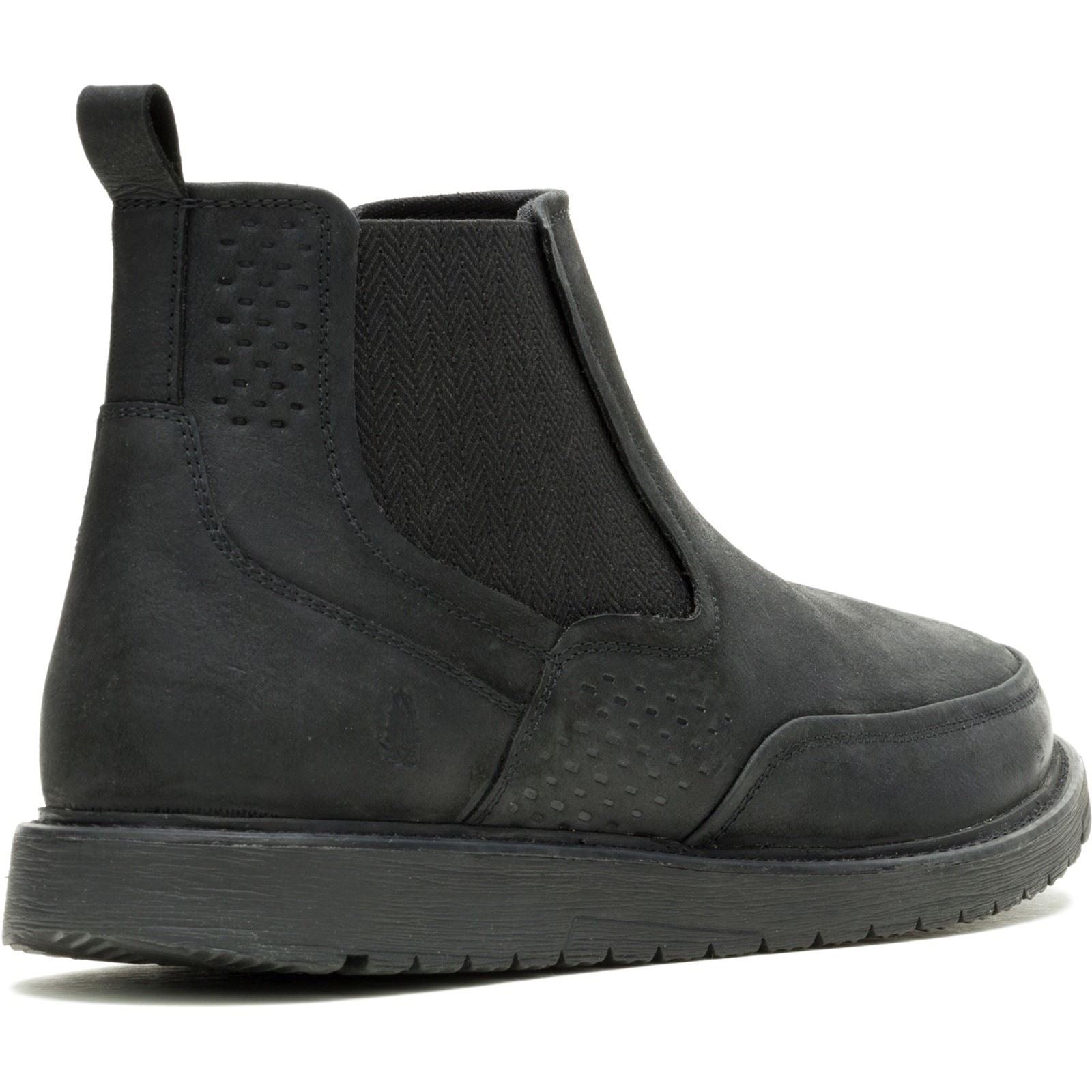 Hush Puppies Jenson Bottes En Cuir Noires Pour Hommes