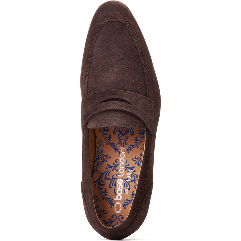 Base London Bruno Chaussures Loafers Marron Brûlé Pour Hommes En Cuir