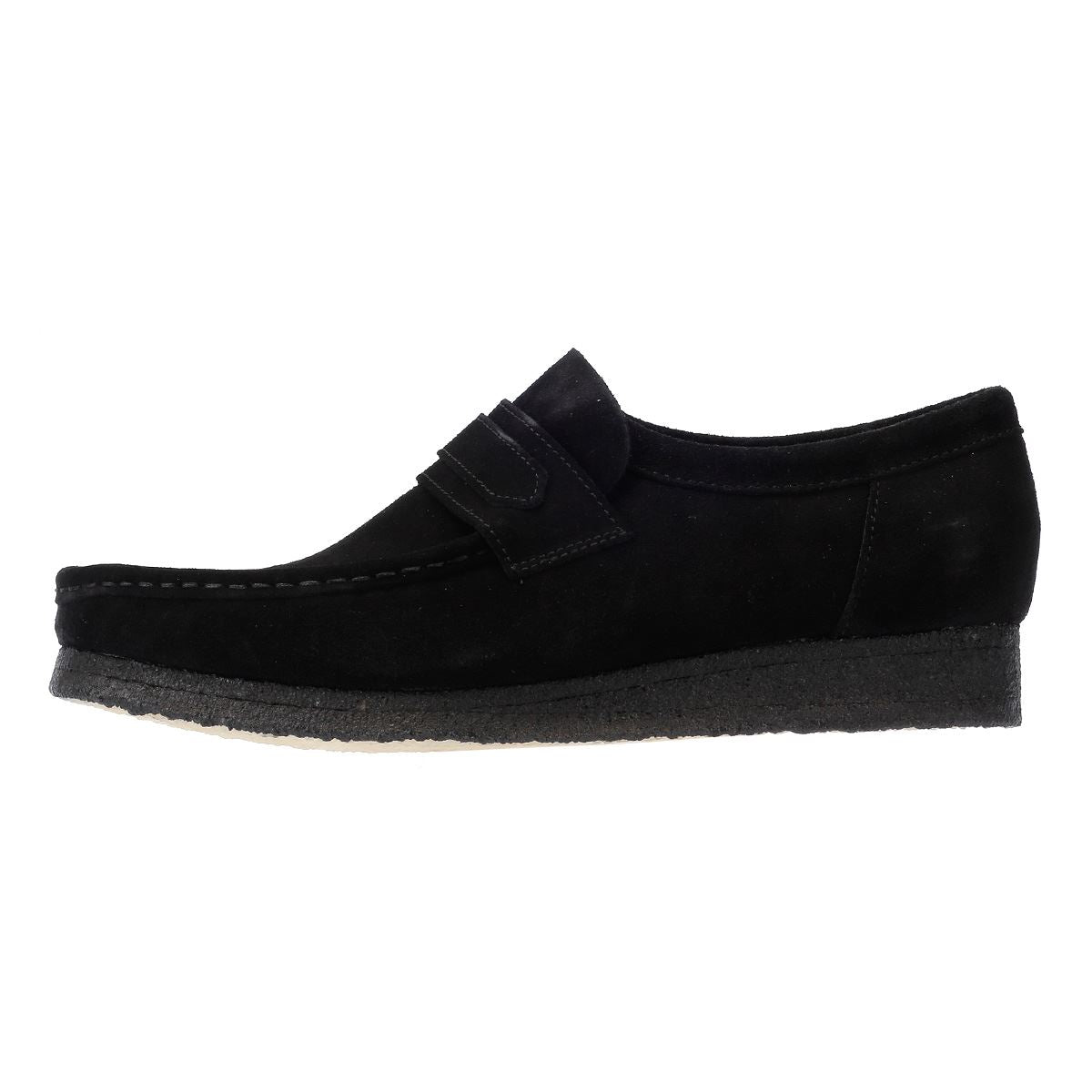 Clarks Originals Wallabee Mocassins Noirs En Daim Pour Hommes
