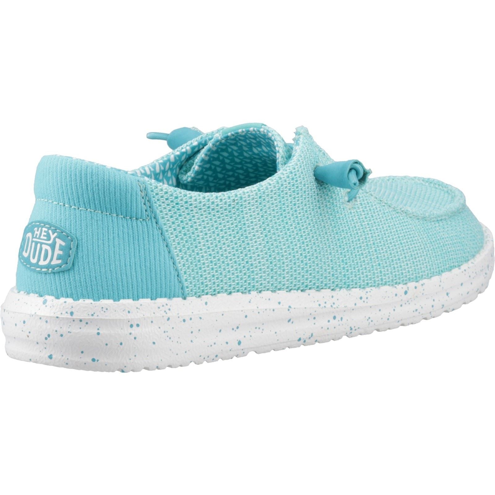 HEYDUDE Wendy Stretch Sox Chaussures Mocassins Bleues En Céramique Pour Femmes En Mélange De Polyester