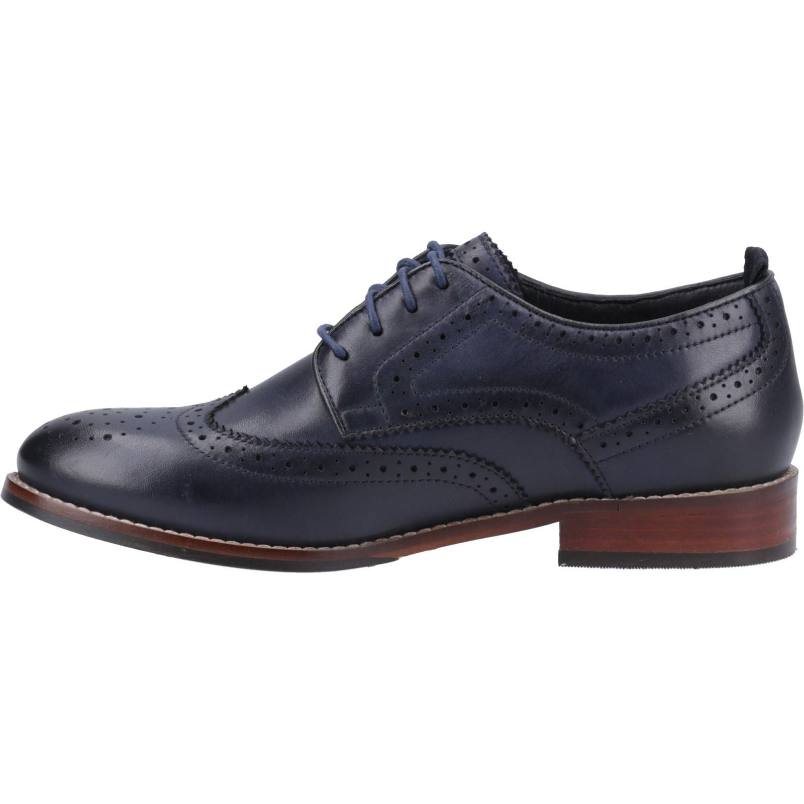 Hush Puppies Natalia Chaussures Richelieu En Cuir Bleu Marine Pour Femmes