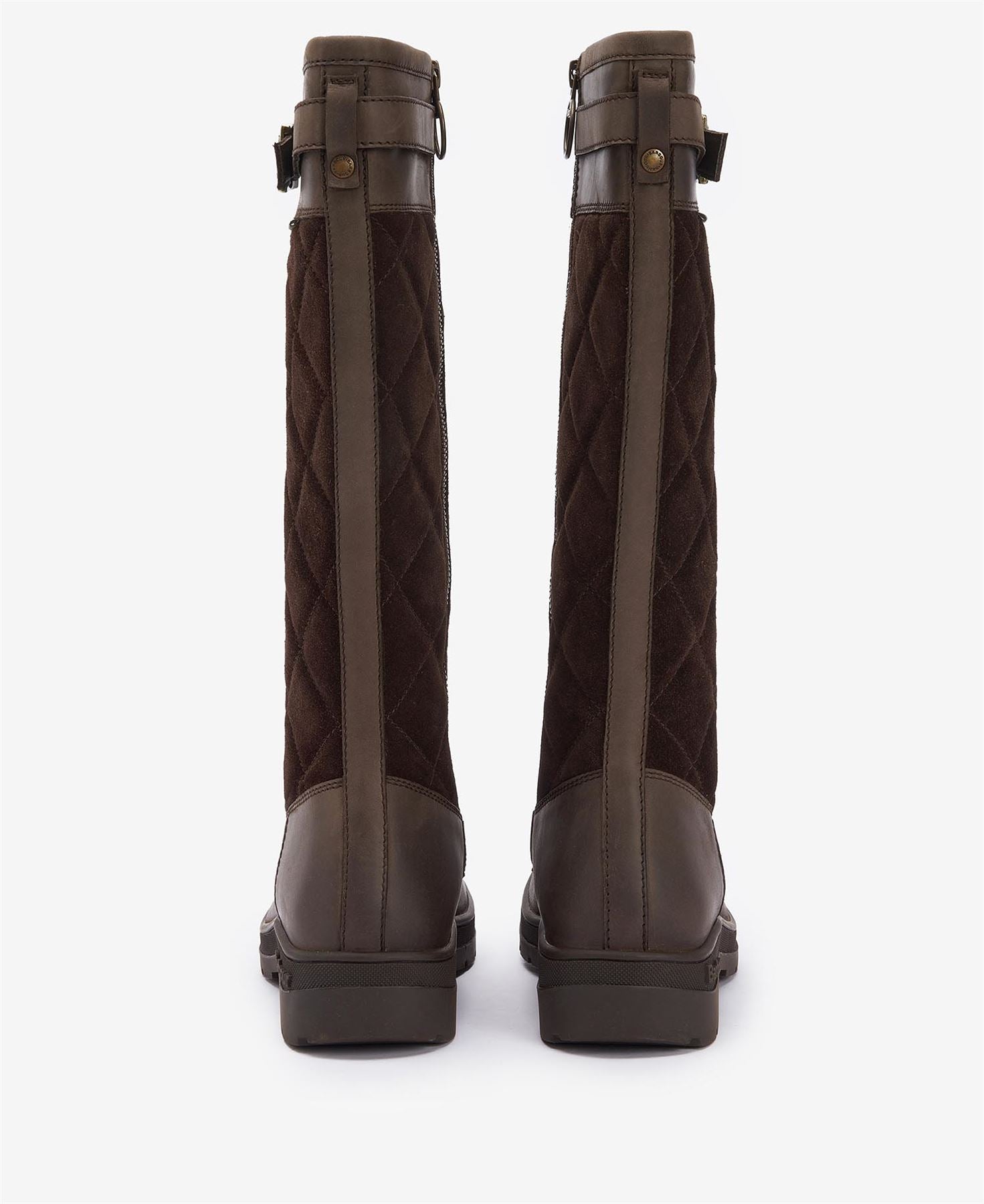 Barbour Oak Tall Bottes En Daim Marron Pour Femmes