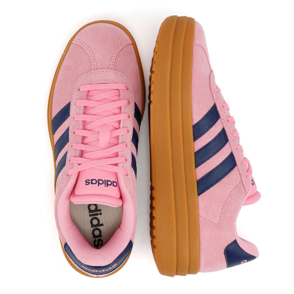 Adidas VL Court Bold Baskets Roses En Cuir Pour Femmes