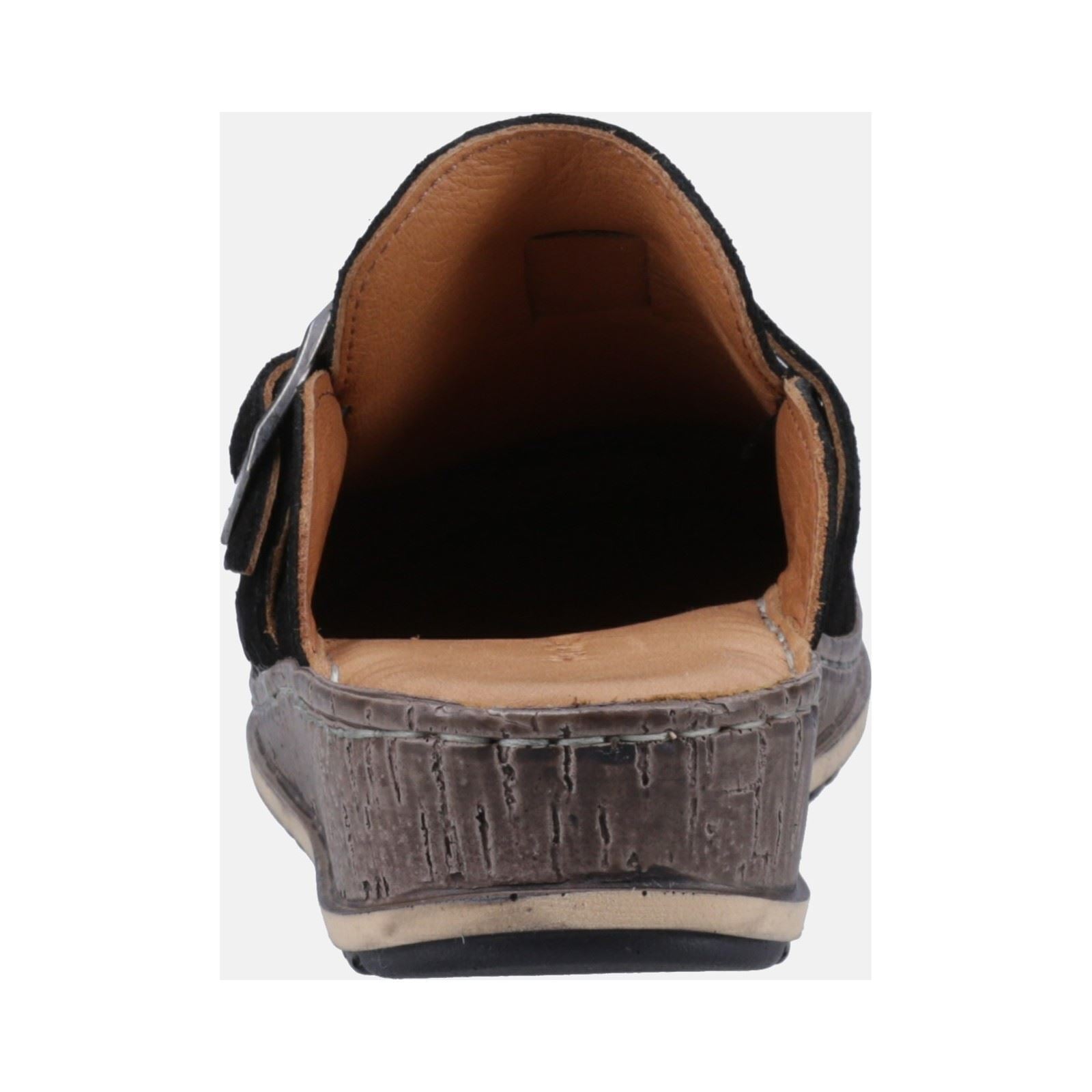 Hush Puppies Sorcha Mule Sandales En Daim Noir Pour Femmes En Cuir