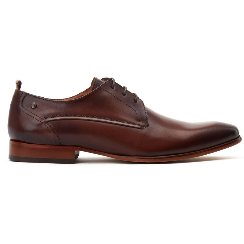 Base London Gambino Excel Chaussures À Lacets Pour Homme En Cuir Marron Brûlé