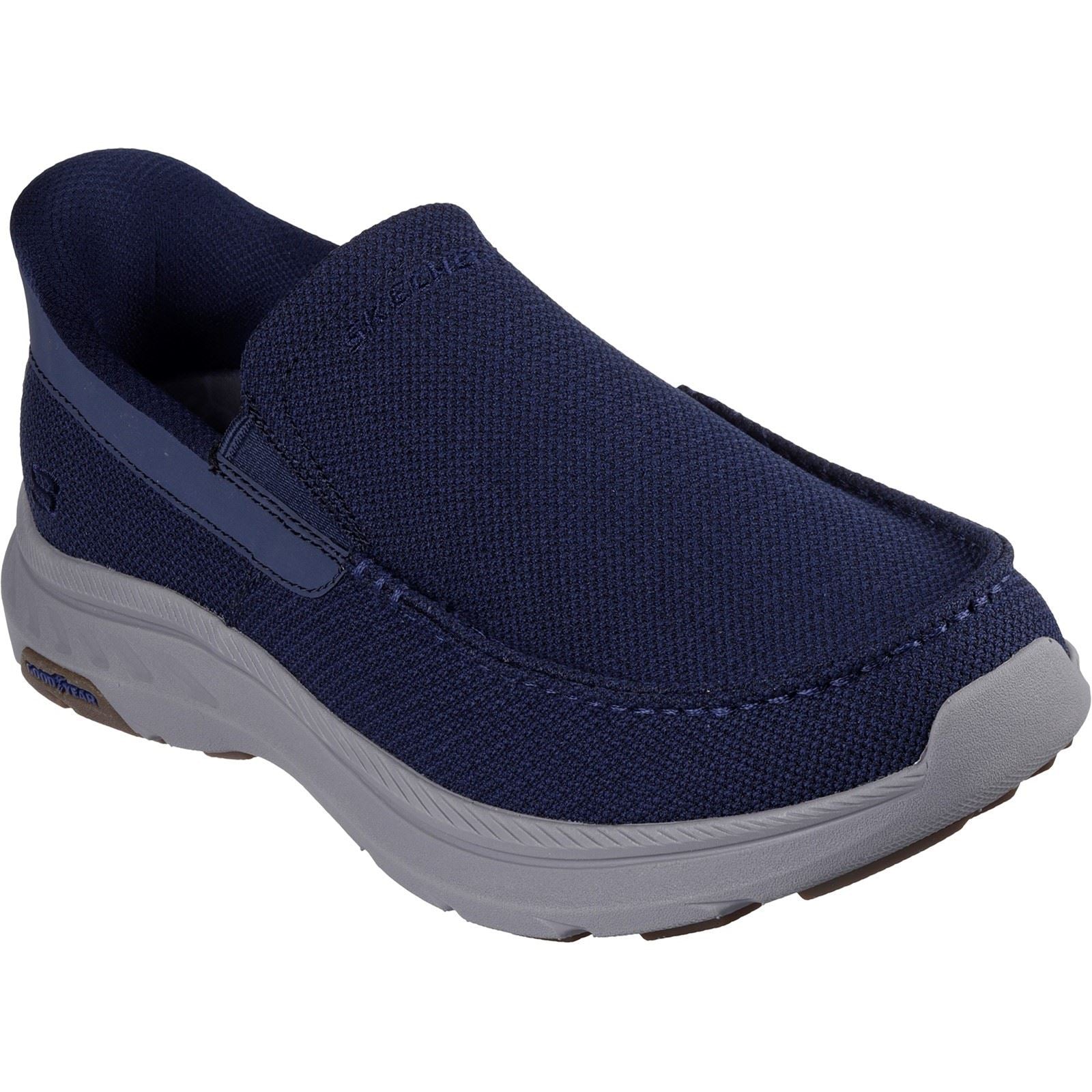 Skechers Pollard Wilfred Chaussures Bateau Pour Homme En Textile Bleu Marine