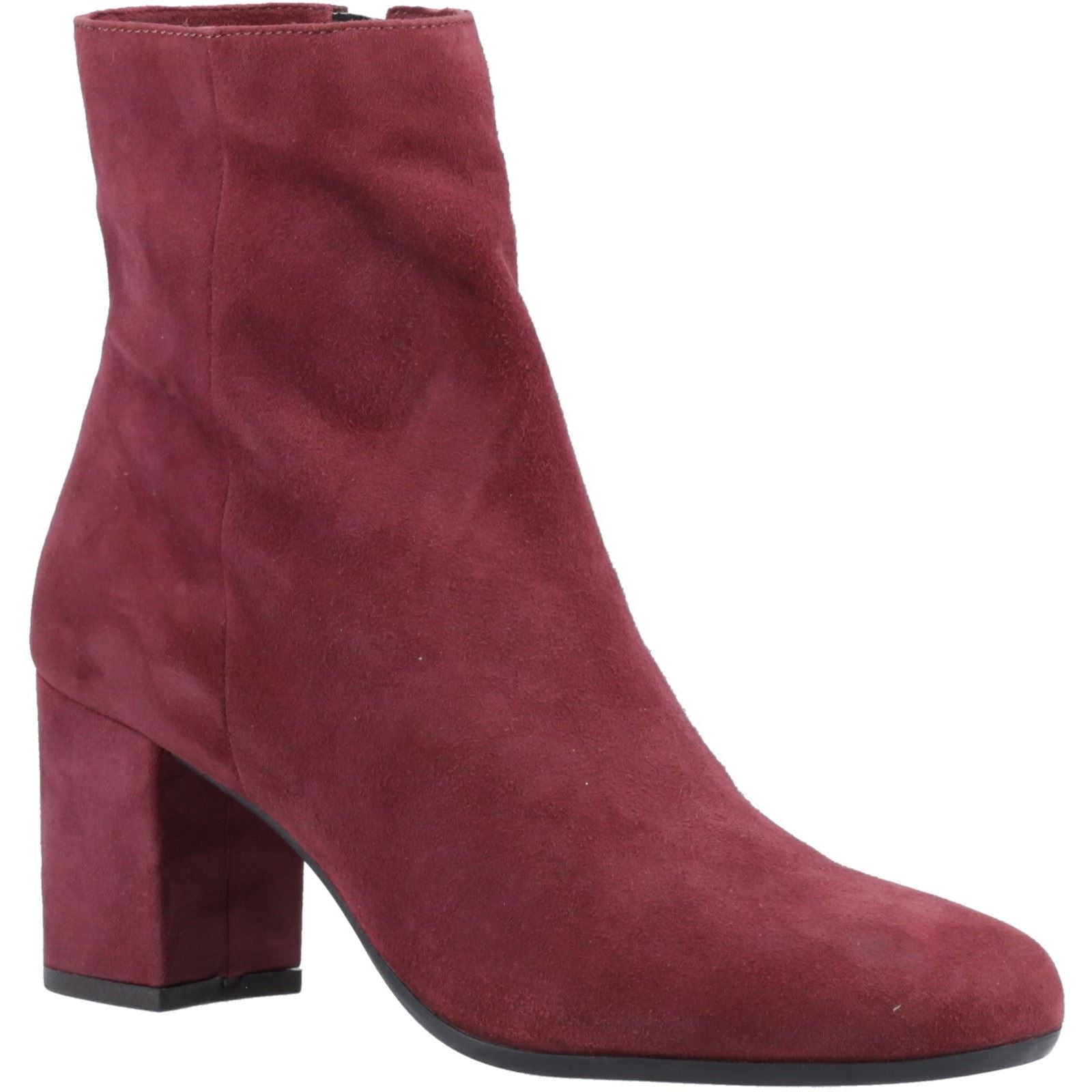 Hush Puppies Octavia Femmes Suédoises Bottines À Talons Bordeaux