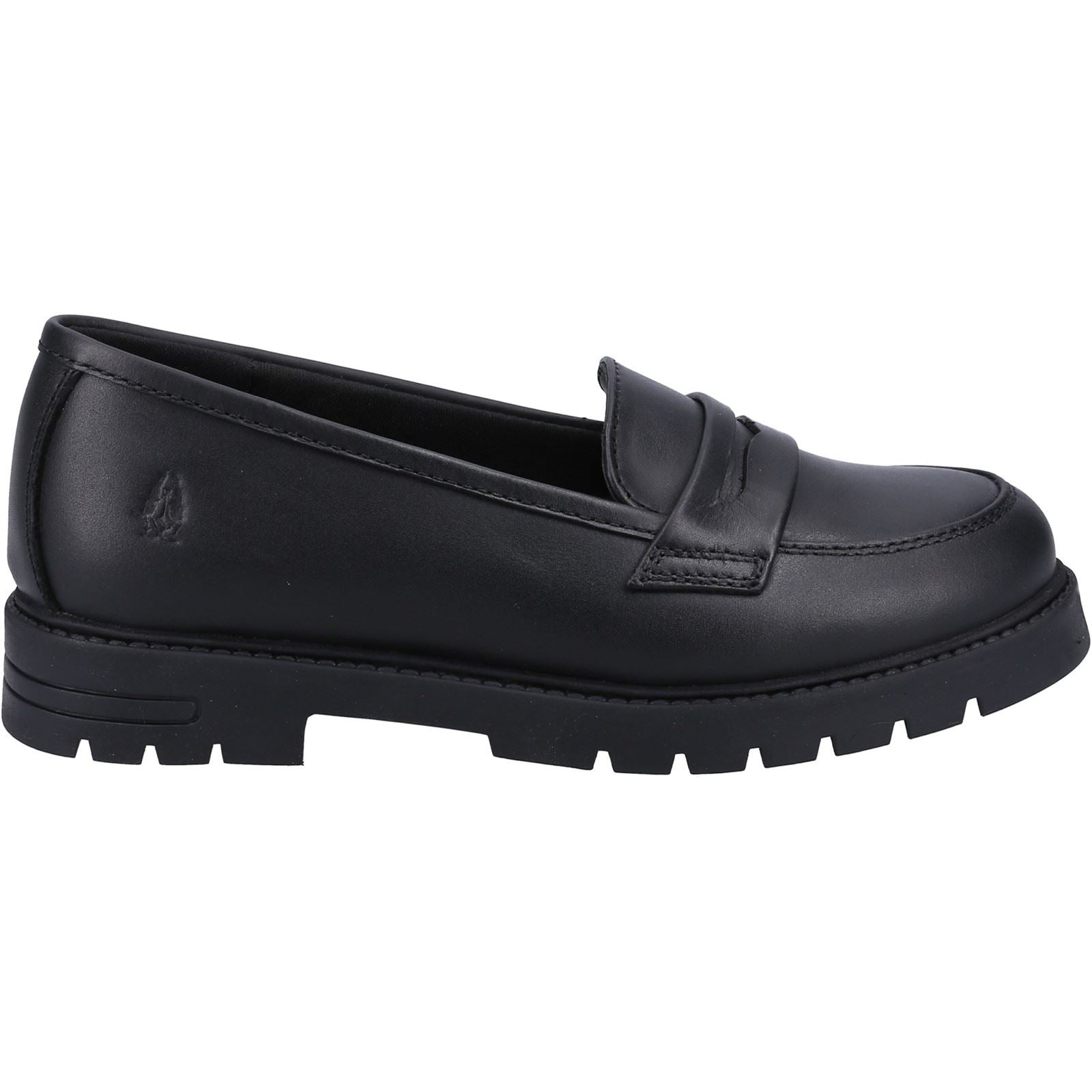 Hush Puppies Hazel Loafer SNR Chaussures Plates Noires Pour Filles En Cuir