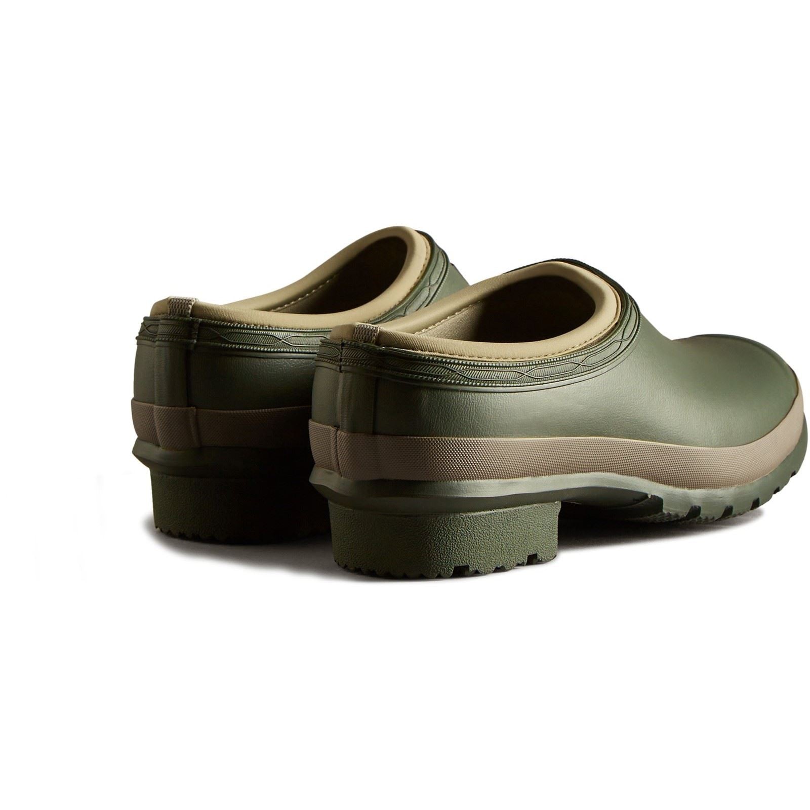Hunter Gardener Chaussures De Jardin Pour Homme En Caoutchouc Vert Olive Foncé / Argile.