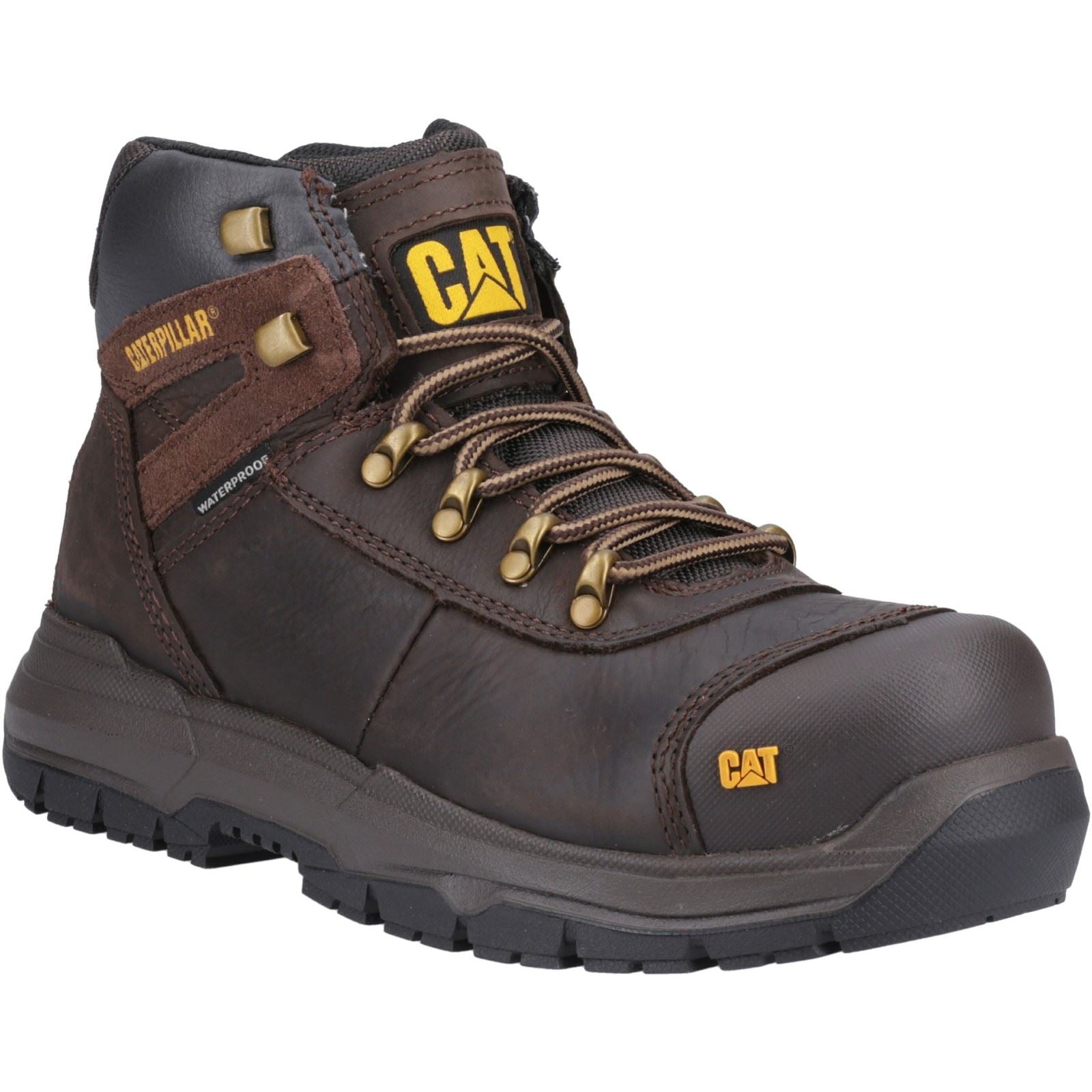 Caterpillar Bottes De Sécurité En Cuir Marron Pneumatique 2.0