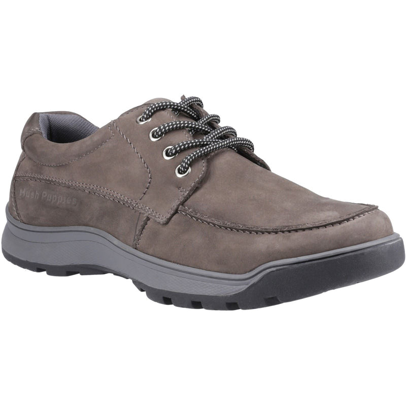 Hush Puppies Tucker Lace Chaussures À Lacets En Nubuck Gris Pour Hommes En Cuir