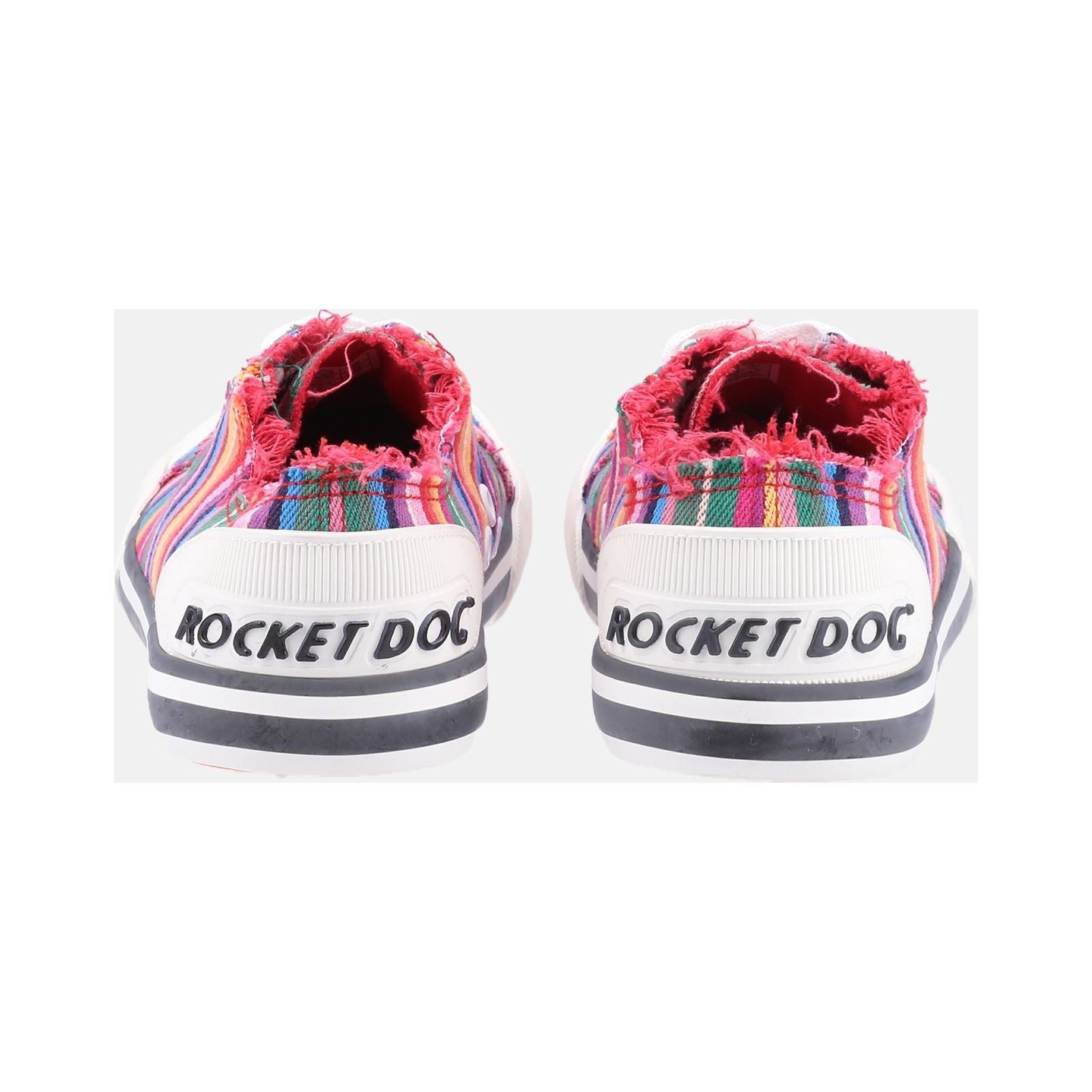 Rocket Dog Jazzin Eden Stripe Baskets Multicolores Rouges En Coton Pour Femmes