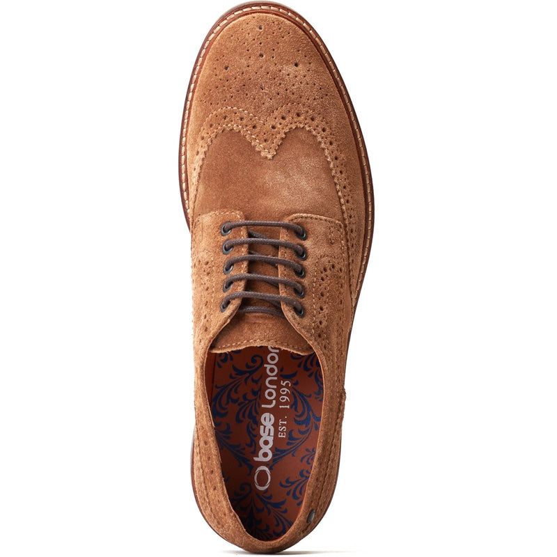 Base London Hatfield Chaussures Richelieu En Cuir Pour Hommes De Couleur Gingembre