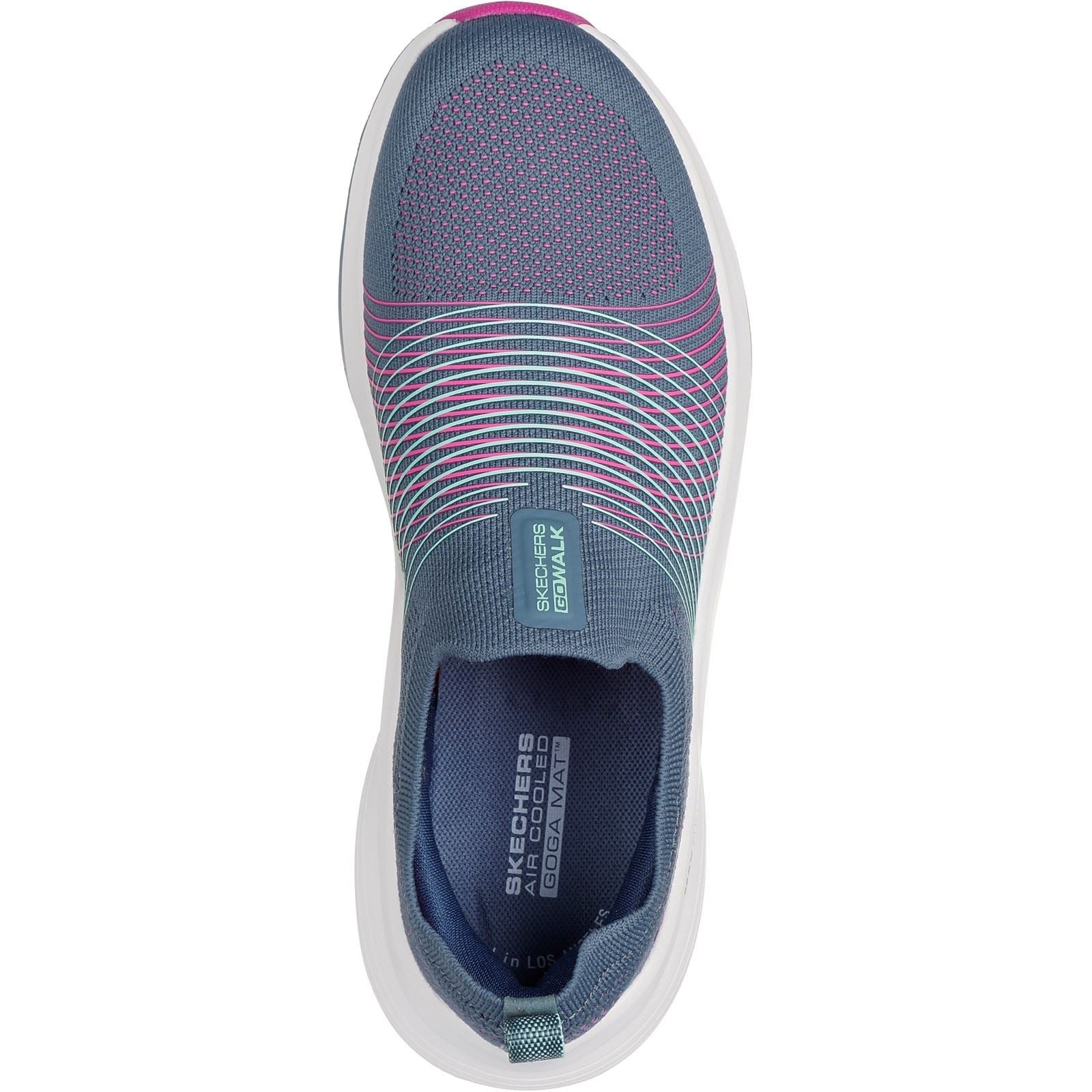 Skechers GO WALK Max Walker Sally Baskets Pour Femmes En Toile, Couleur Charbon/Violet