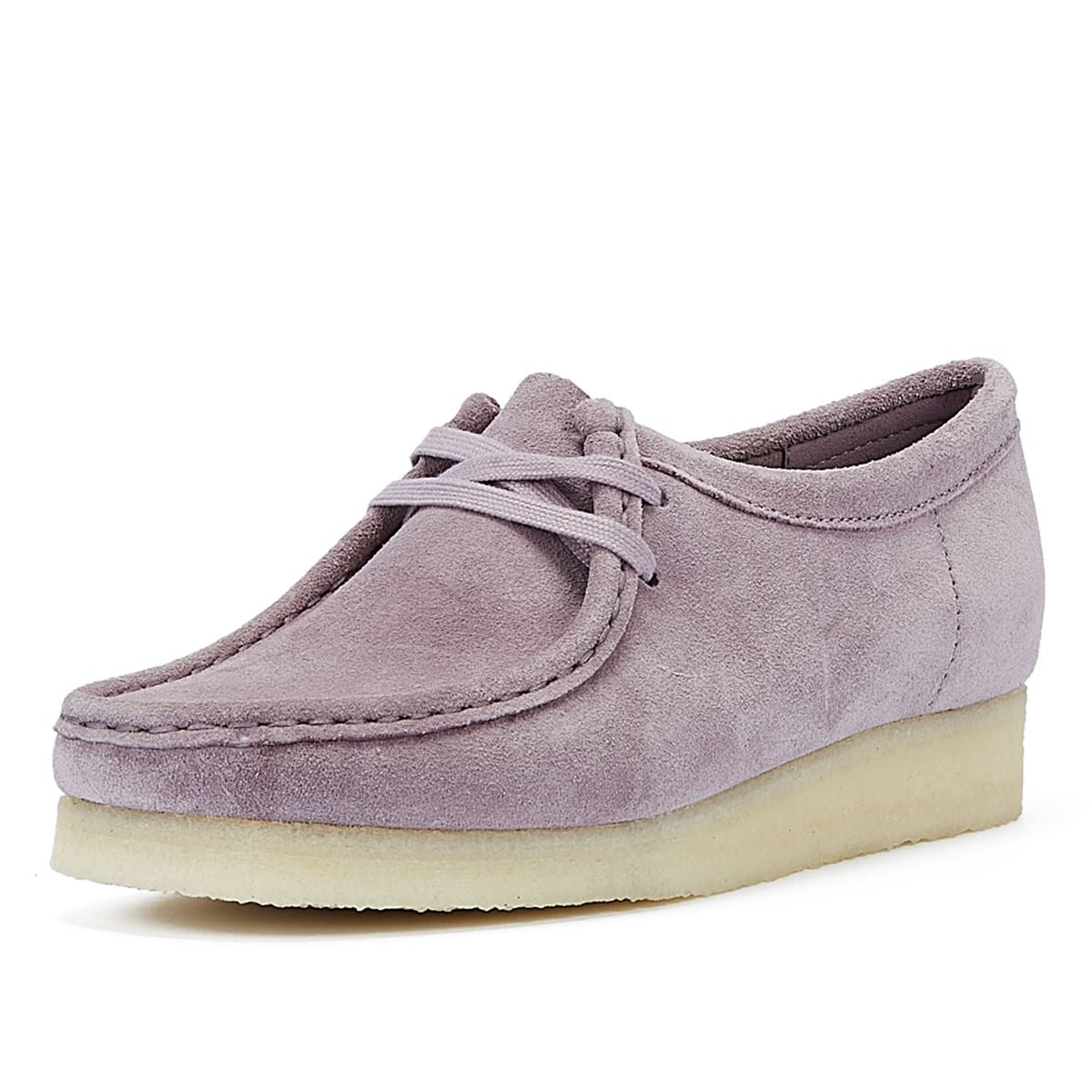 Clarks Chaussures De Confort Femme Wallabee En Daim Mauve