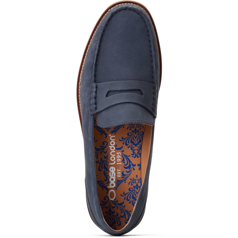 Base London Garfield Chaussures Bateau En Cuir Pour Homme, Bleu Marine