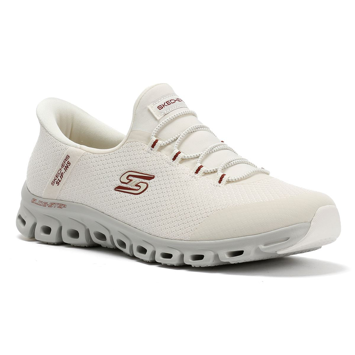 Skechers Slip-Ins Glide Step Vibey Baskets Blanches En Mesh Pour Femmes