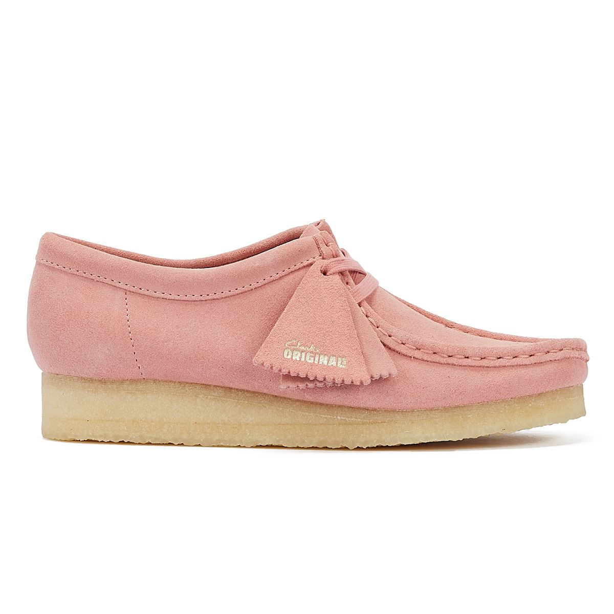 Clarks Originals Wallabee Chaussures En Daim Rose Poudré Pour Femmes