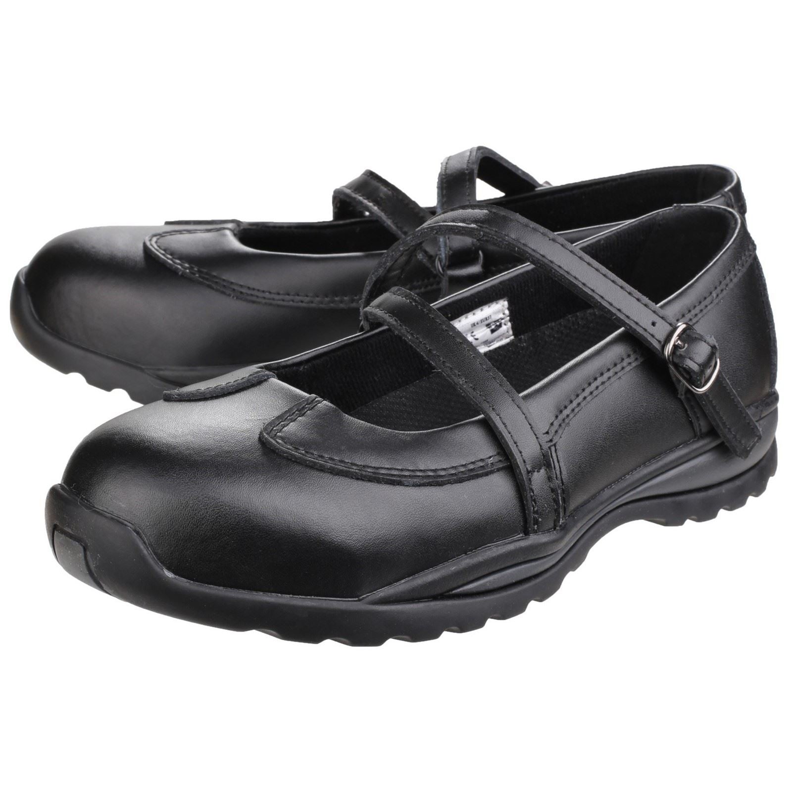 Amblers Safety  Chaussures De Sécurité Noires En Cuir Pour Femmes Fs55