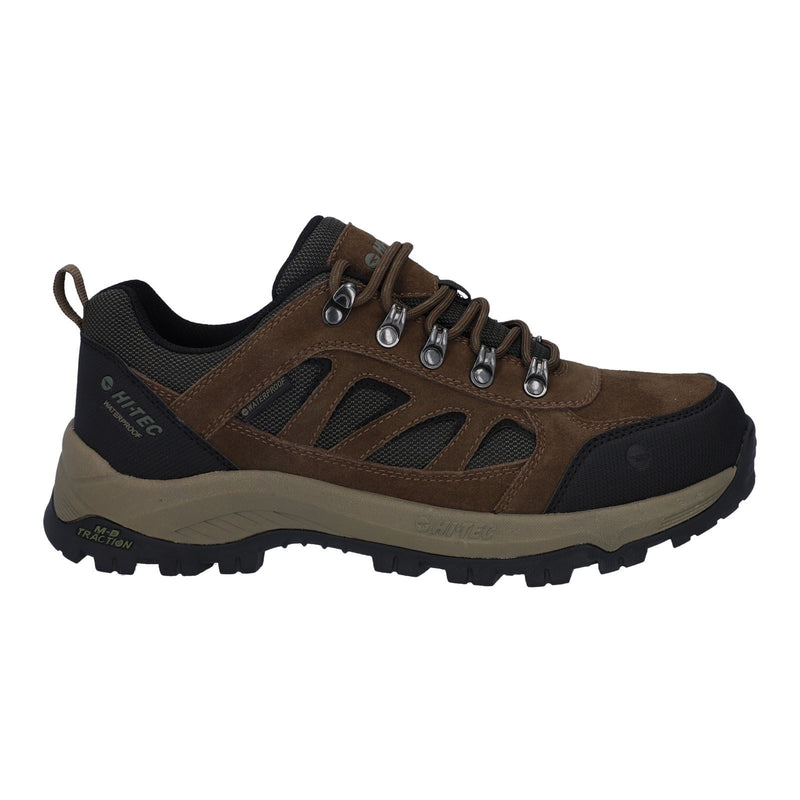 Hi-Tec Bandera Expedition Low Chaussures De Randonnée Pour Homme En Cuir Brun Fumé/kaki