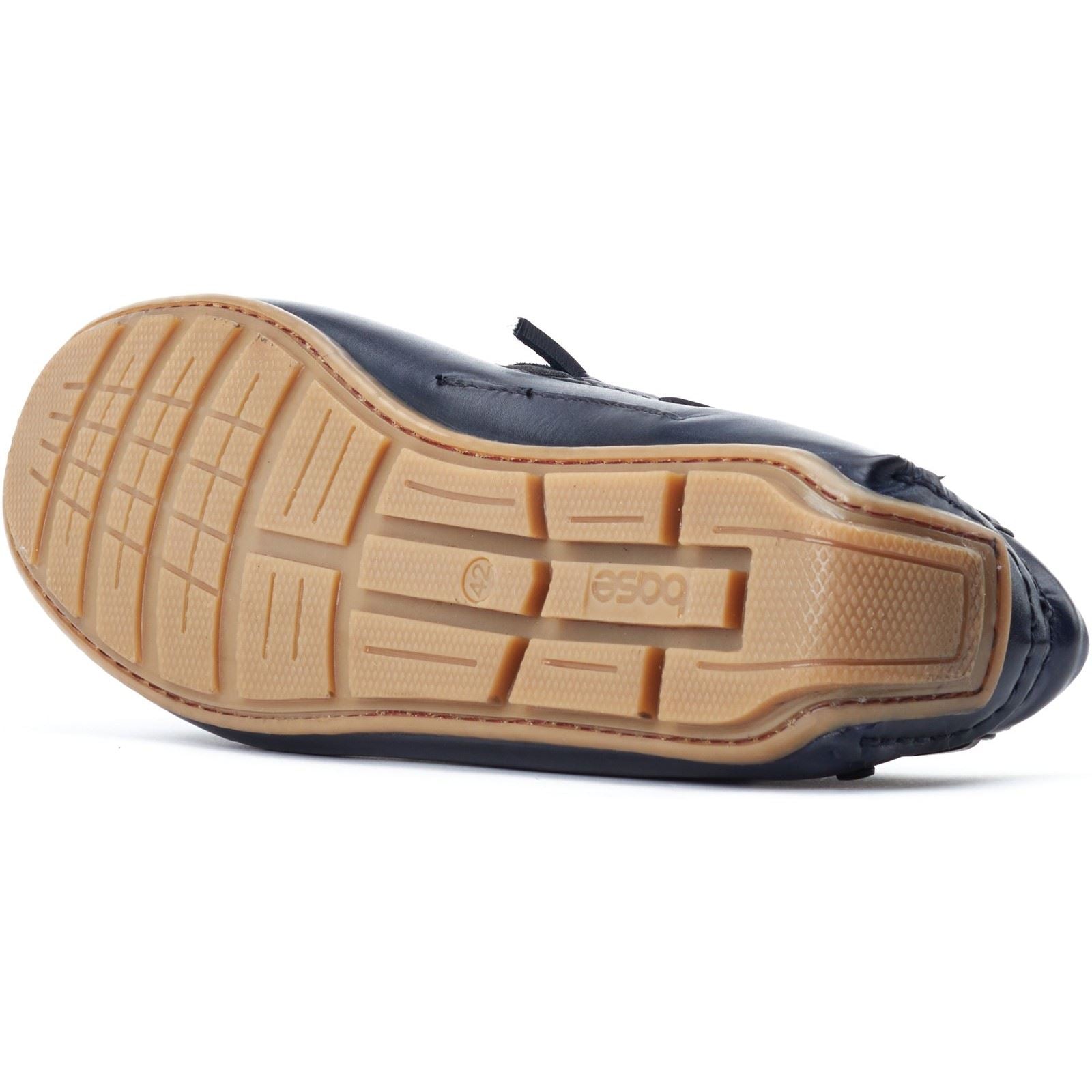 Base London Brooks Mocassins En Cuir Pour Hommes Bleu Marine
