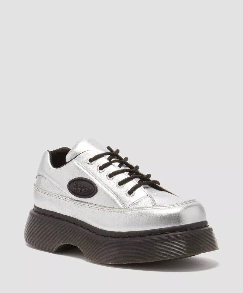Dr. Martens Buzz 5I Tumbled Chaussures En Cuir Pour Femmes, Couleur Argent