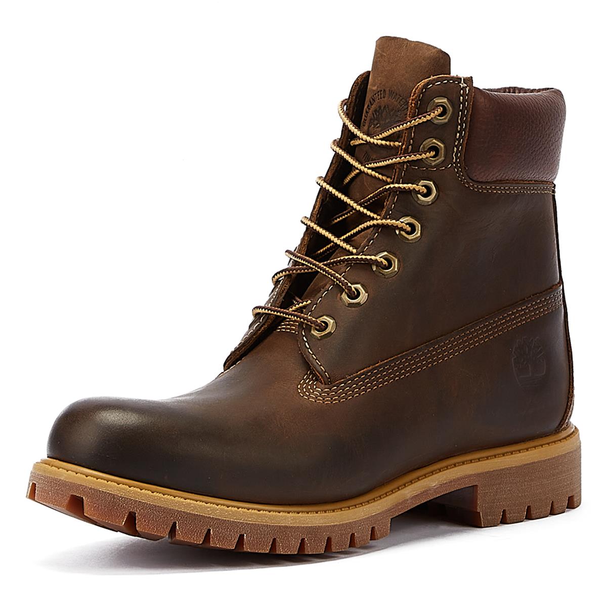 Timberland 6 Pouces Premium Cuir Vintage Hommes Marron