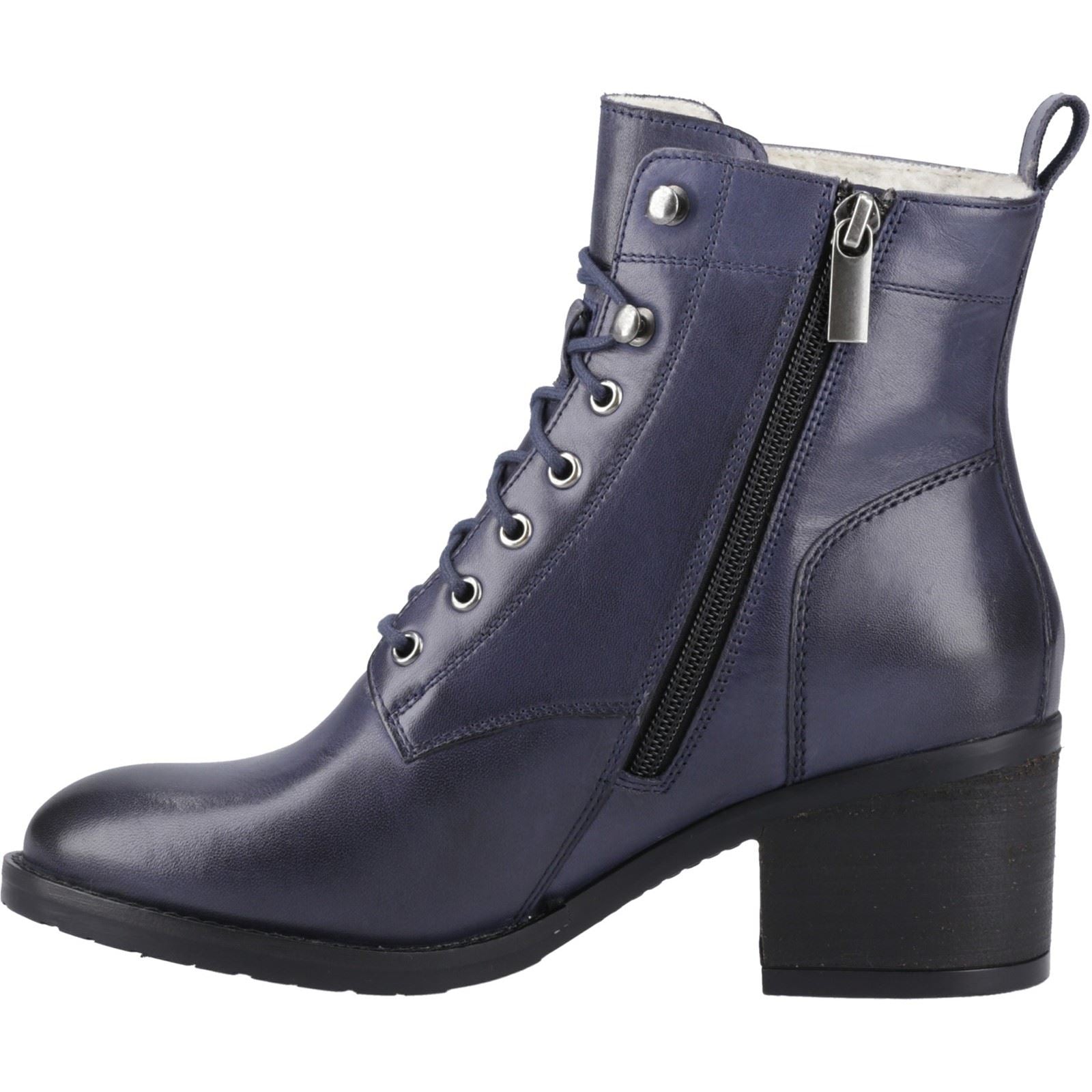 Hush Puppies Harriet Bottes À Talons En Cuir Pour Femme Couleur Marine