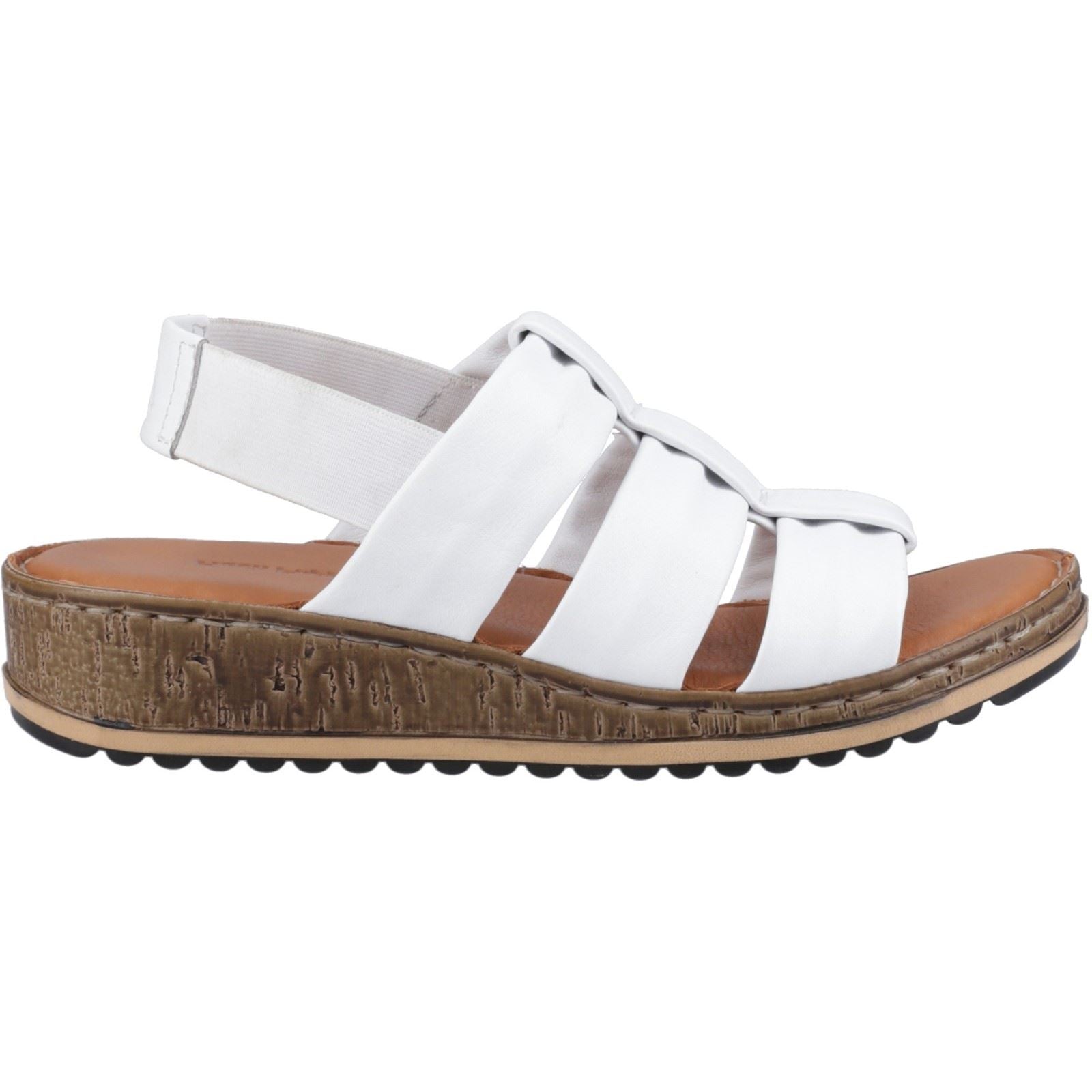 Hush Puppies Eden Wide Fit Sandales Blanches Pour Femmes En Cuir