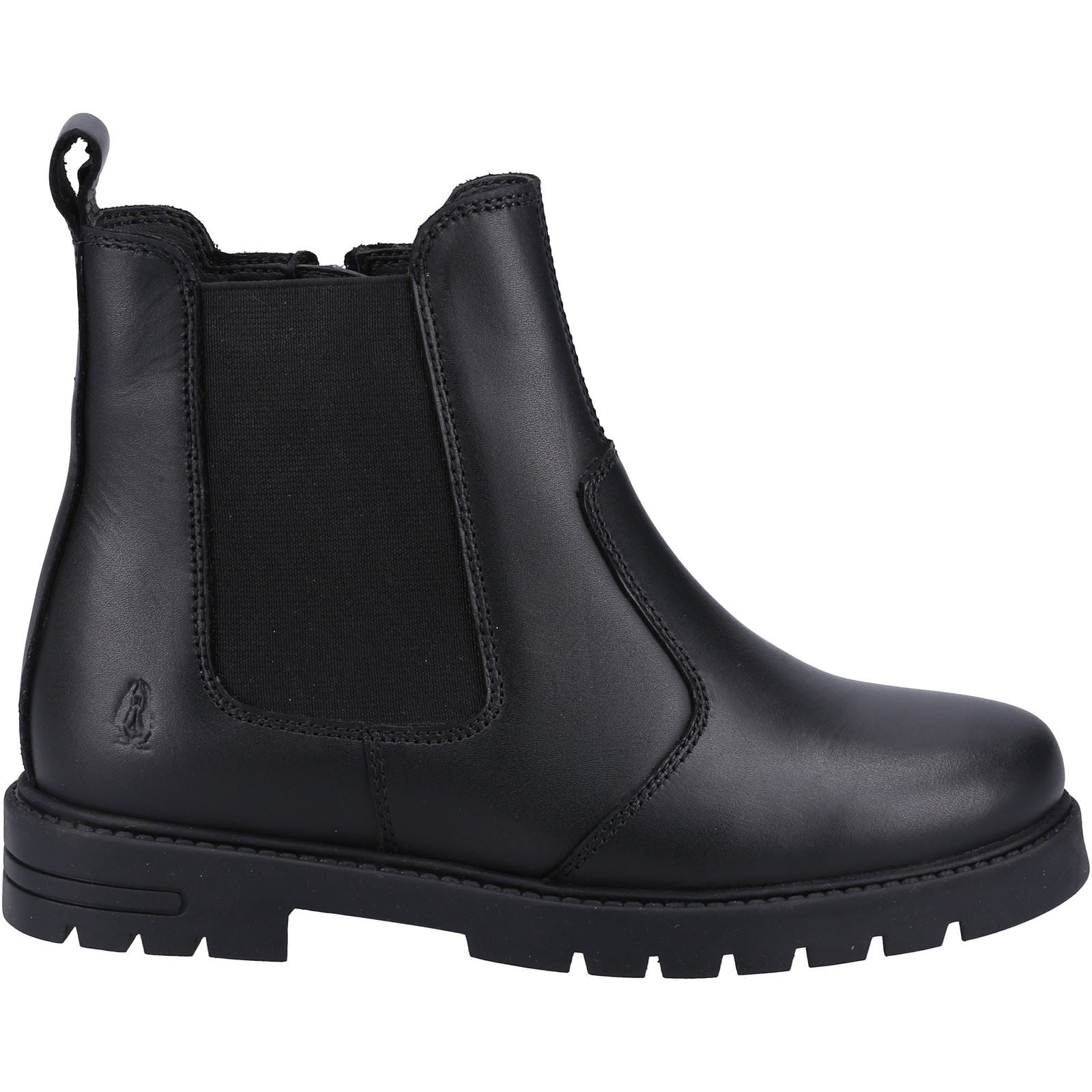 Hush Puppies Laura JNR Chaussures Noires Pour Filles En Cuir
