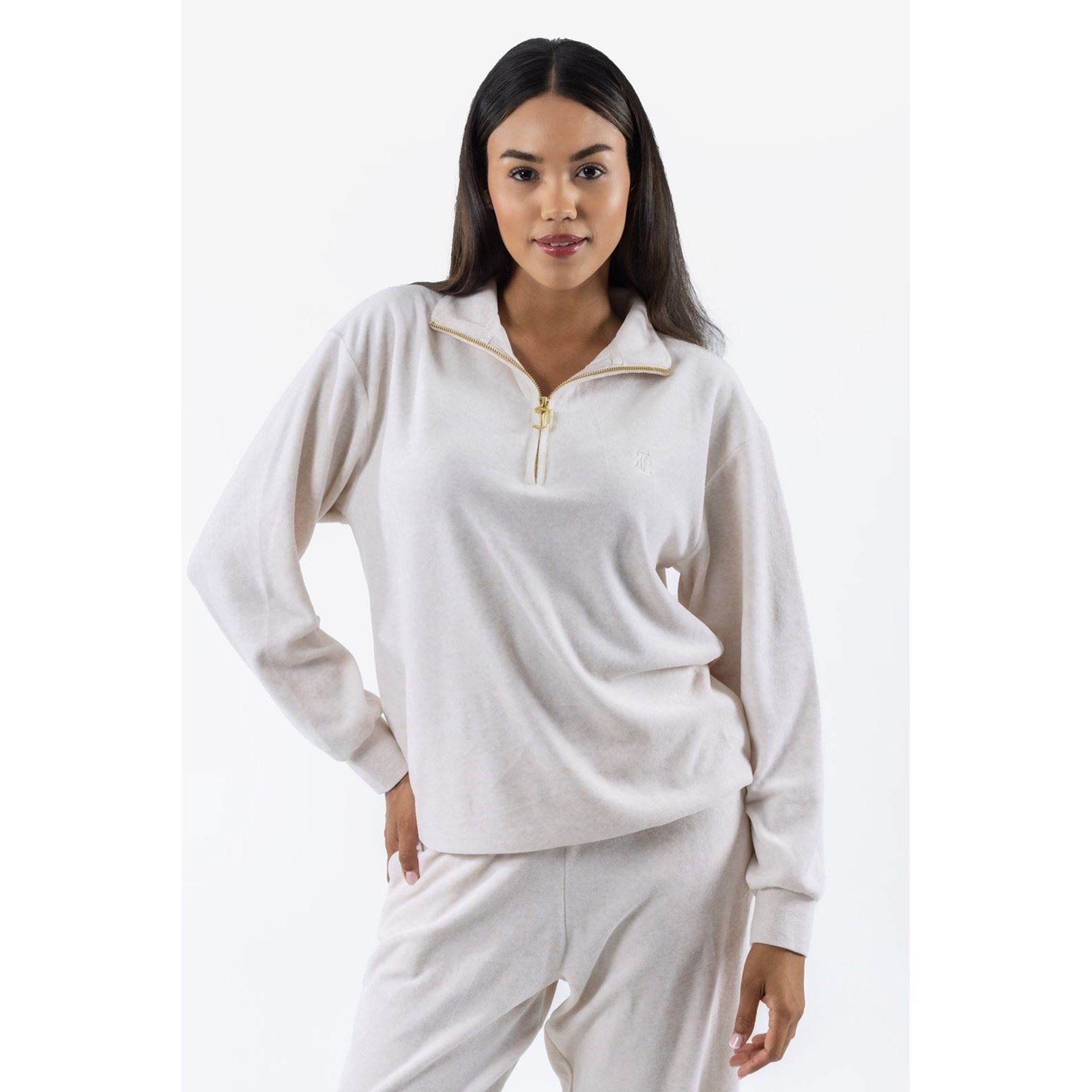Juicy Couture Pete Gold Pull Crème En Polyester Pour Femmes