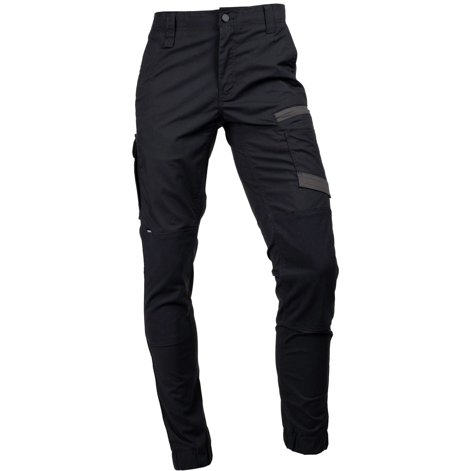 Hard Yakka Raptor Cuff Pantalons Noirs En Coton Pour Hommes - Extérieur
