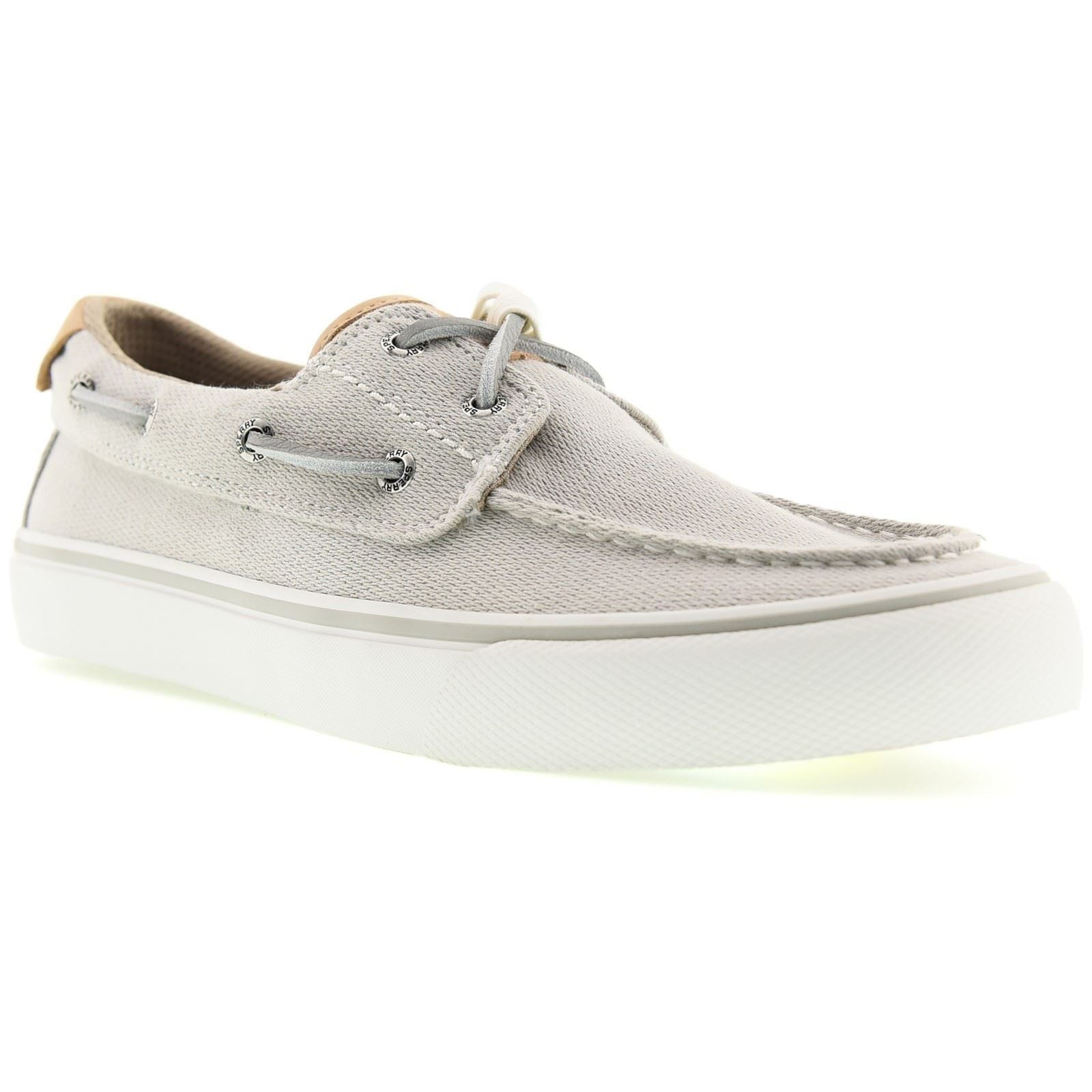Sperry Helm 2-Eye Chaussures Bateau Grises En Textile Pour Homme
