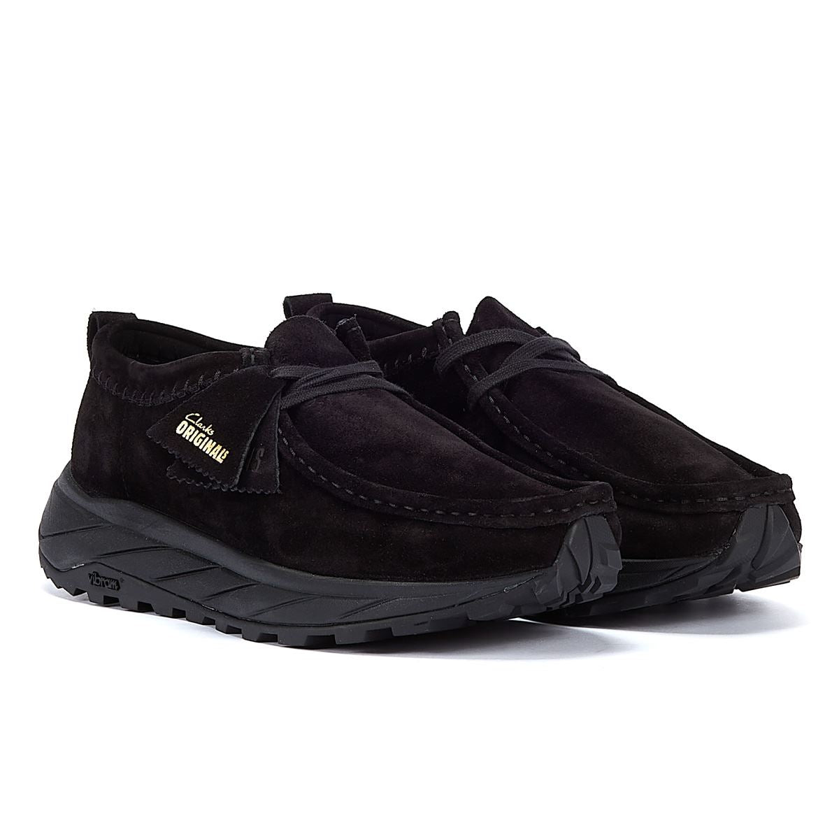 Clarks Originals Walla Eden Lo Mocassins Noirs En Daim Pour Homme