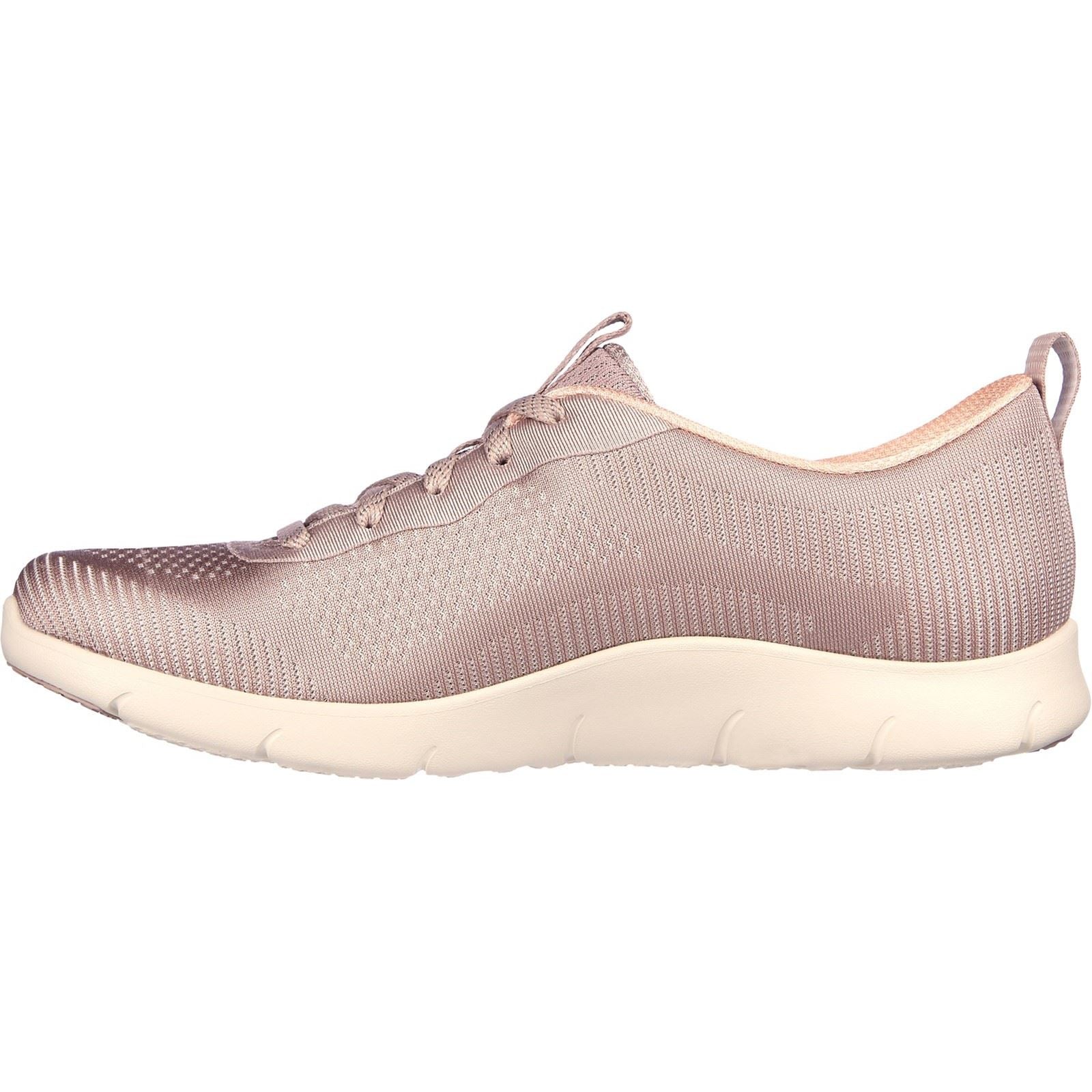 Skechers Arch Fit Refine Classy Doll Baskets Pour Femmes En Toile De Couleur Taupe Foncé