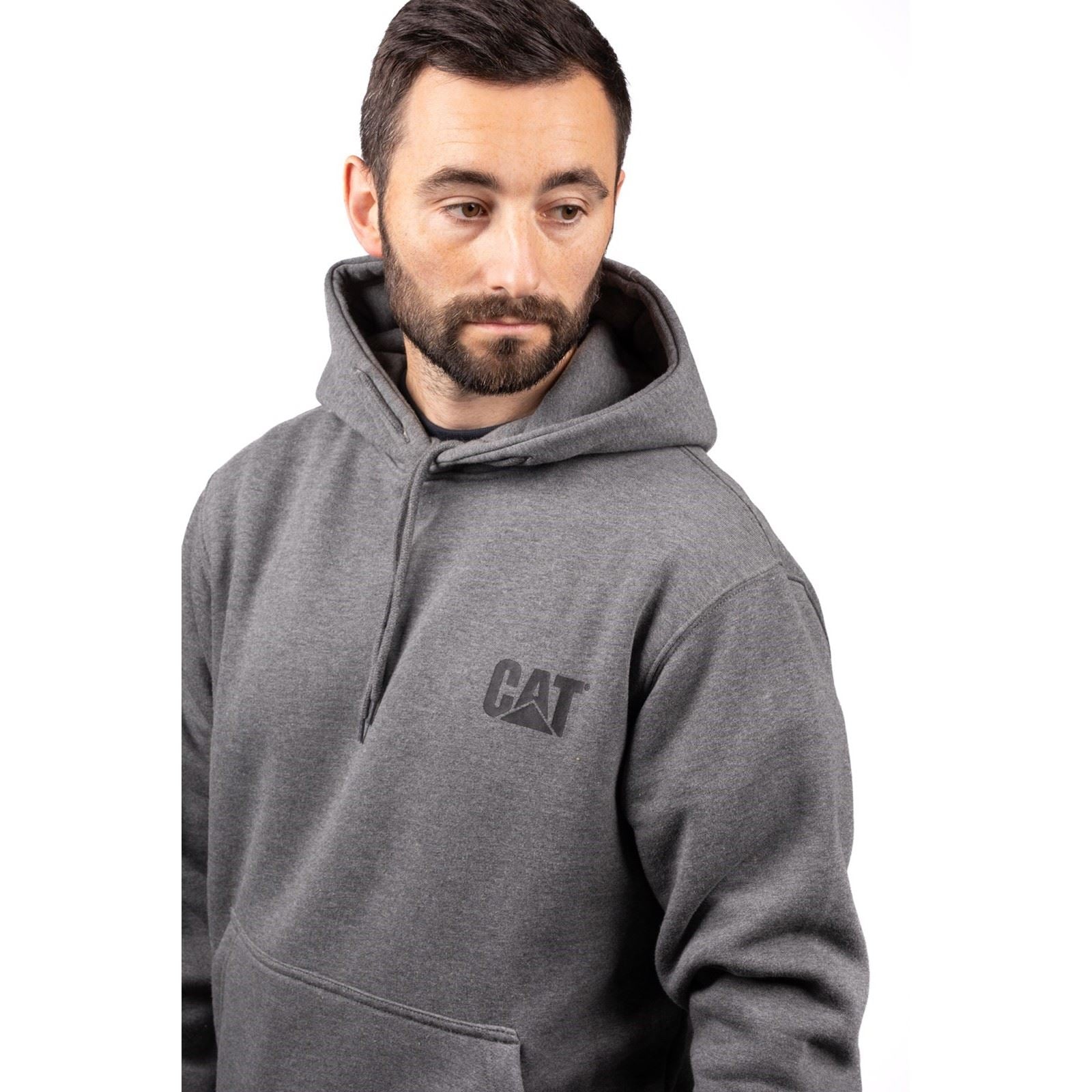Caterpillar Trademark Banner Sweat À Capuche Gris En Coton Pour Homme
