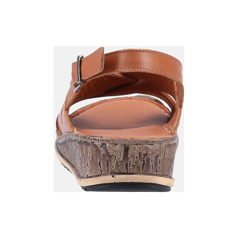 Hush Puppies Elena Sandales Compensées En Cuir Pour Femme, Couleur Beige