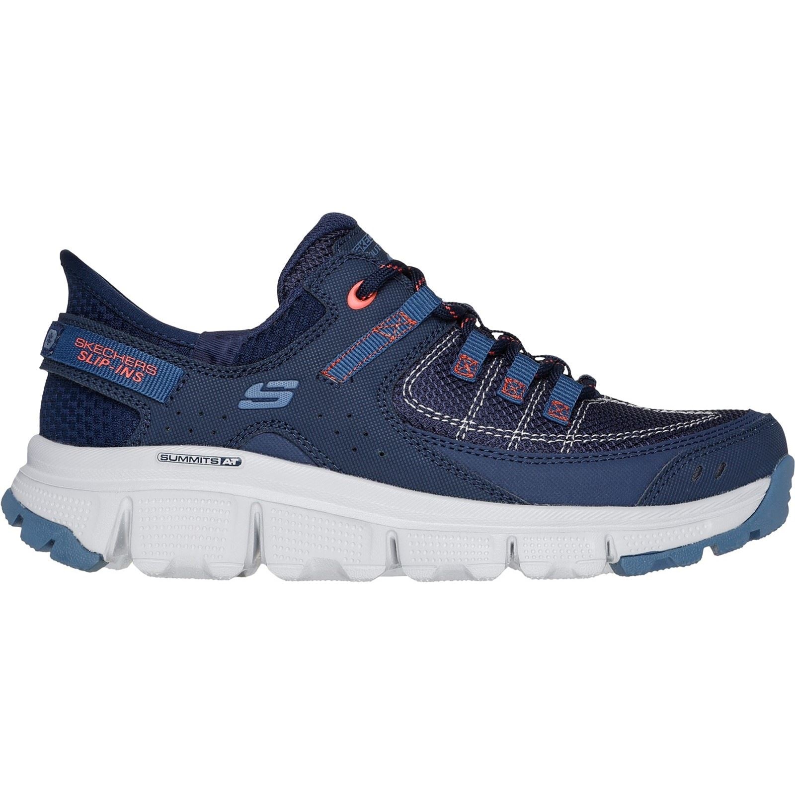 Skechers Summits AT Bottes De Randonnée Synthétiques Pour Femmes En Bleu Marine/Corail
