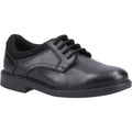 Hush Puppies Tommy Senior Chaussures Noires Pour Garçons En Cuir.