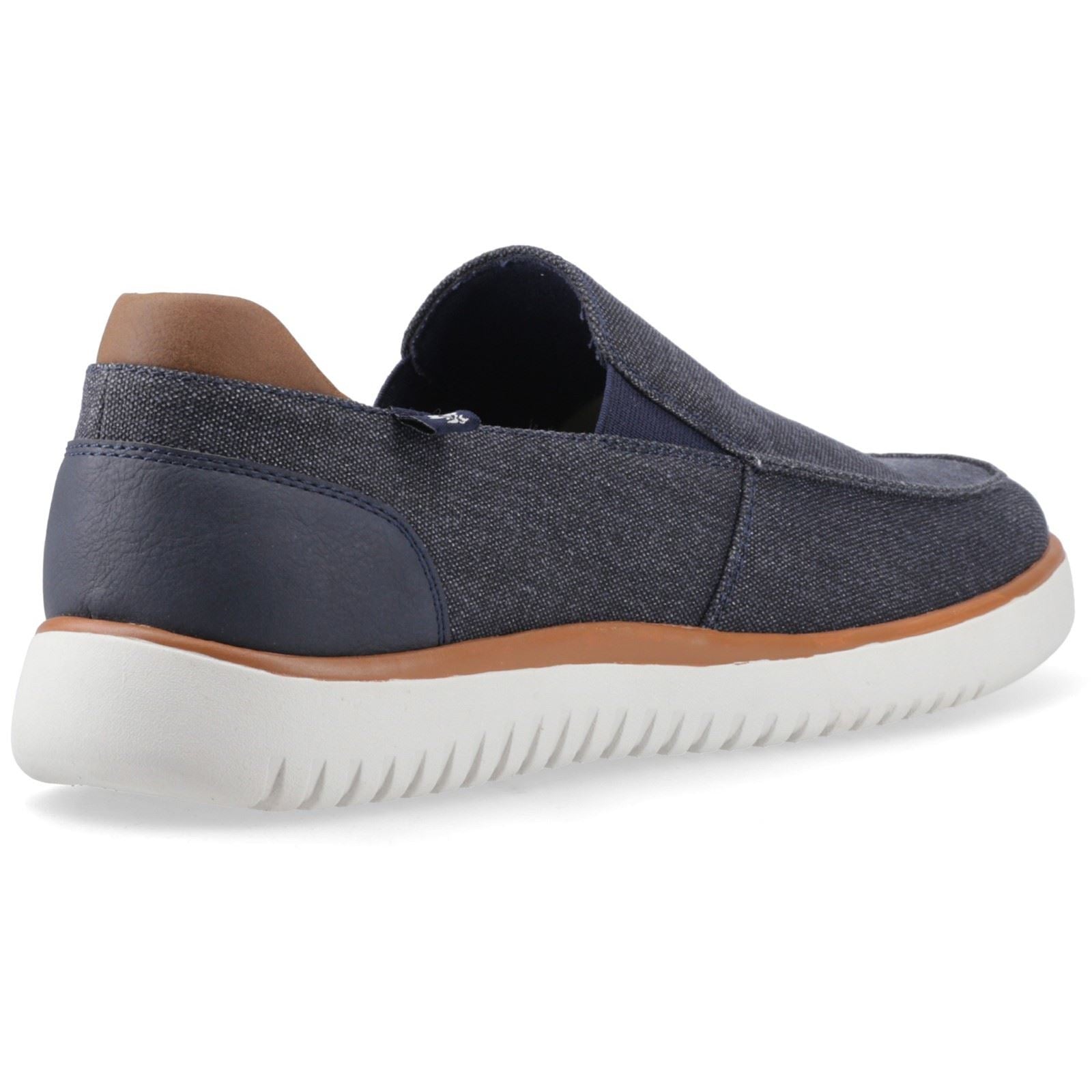 Hush Puppies Damon Slip on Mocassins Pour Hommes En Textile Bleu Marine