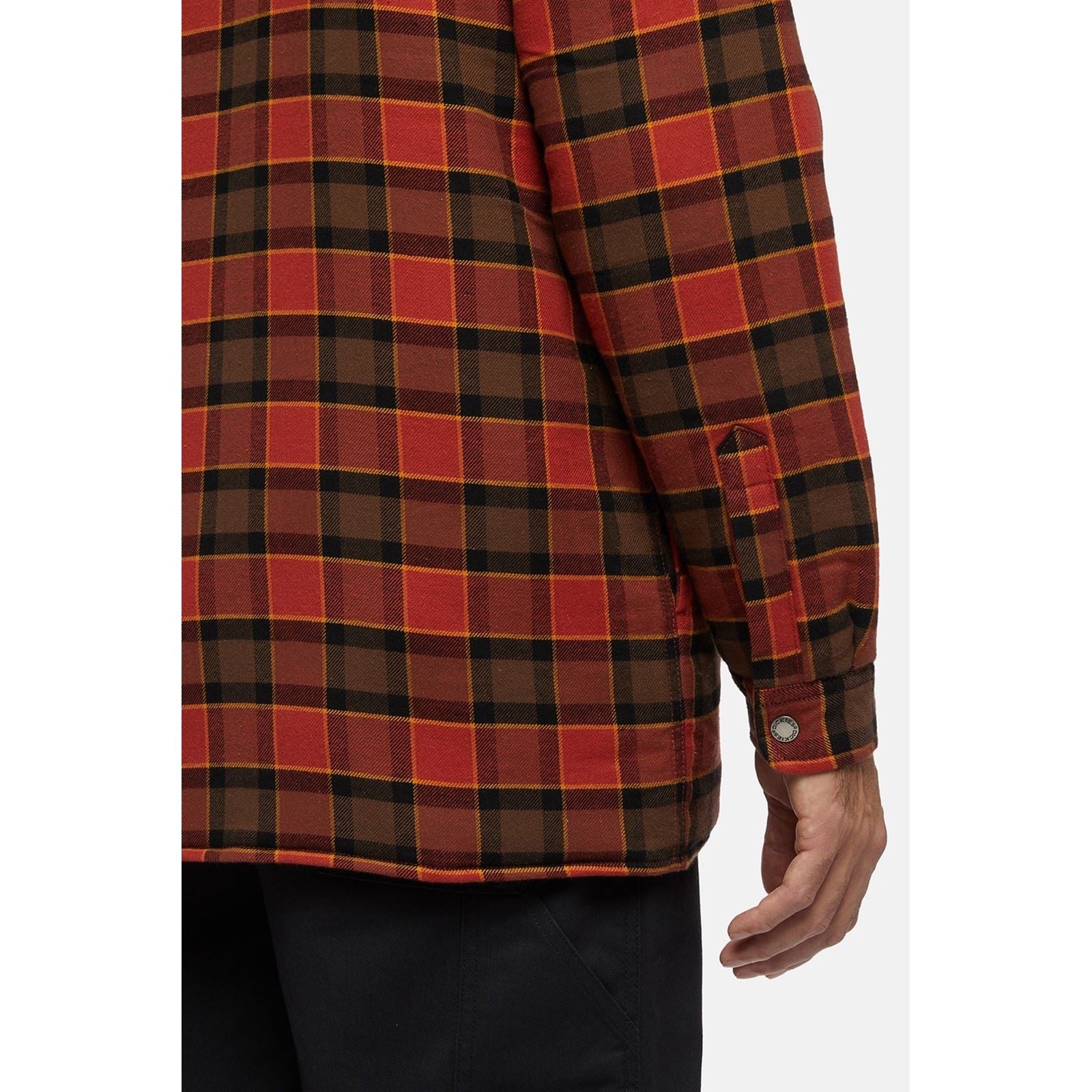 Dickies Fleece Hooded Flannel Shirt Veste Chemise Rouge Pour Homme