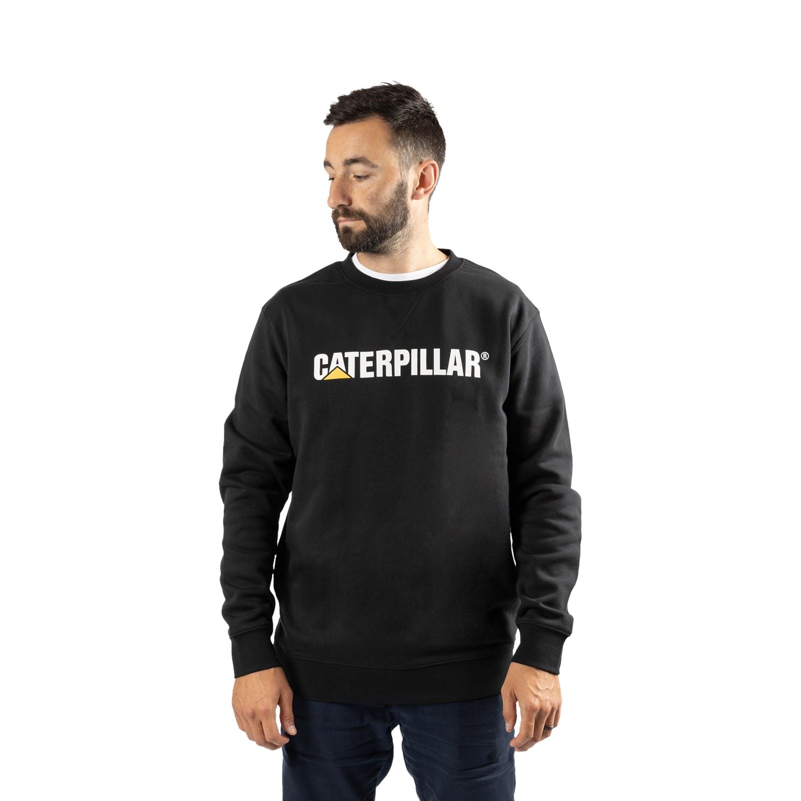 Caterpillar Midweight Crewneck Sweatshirt Noir En Coton Pour Homme