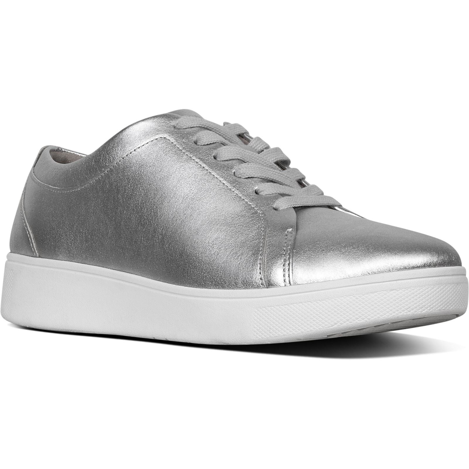 Fitflop Rally Baskets En Cuir Argentées Pour Femmes