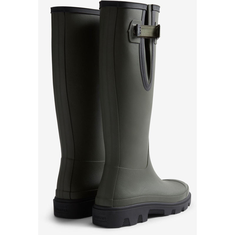 Hunter Downpour Adjustable Boot Bottes En Caoutchouc Pour Femmes, Couleur Olive Foncé/Noir