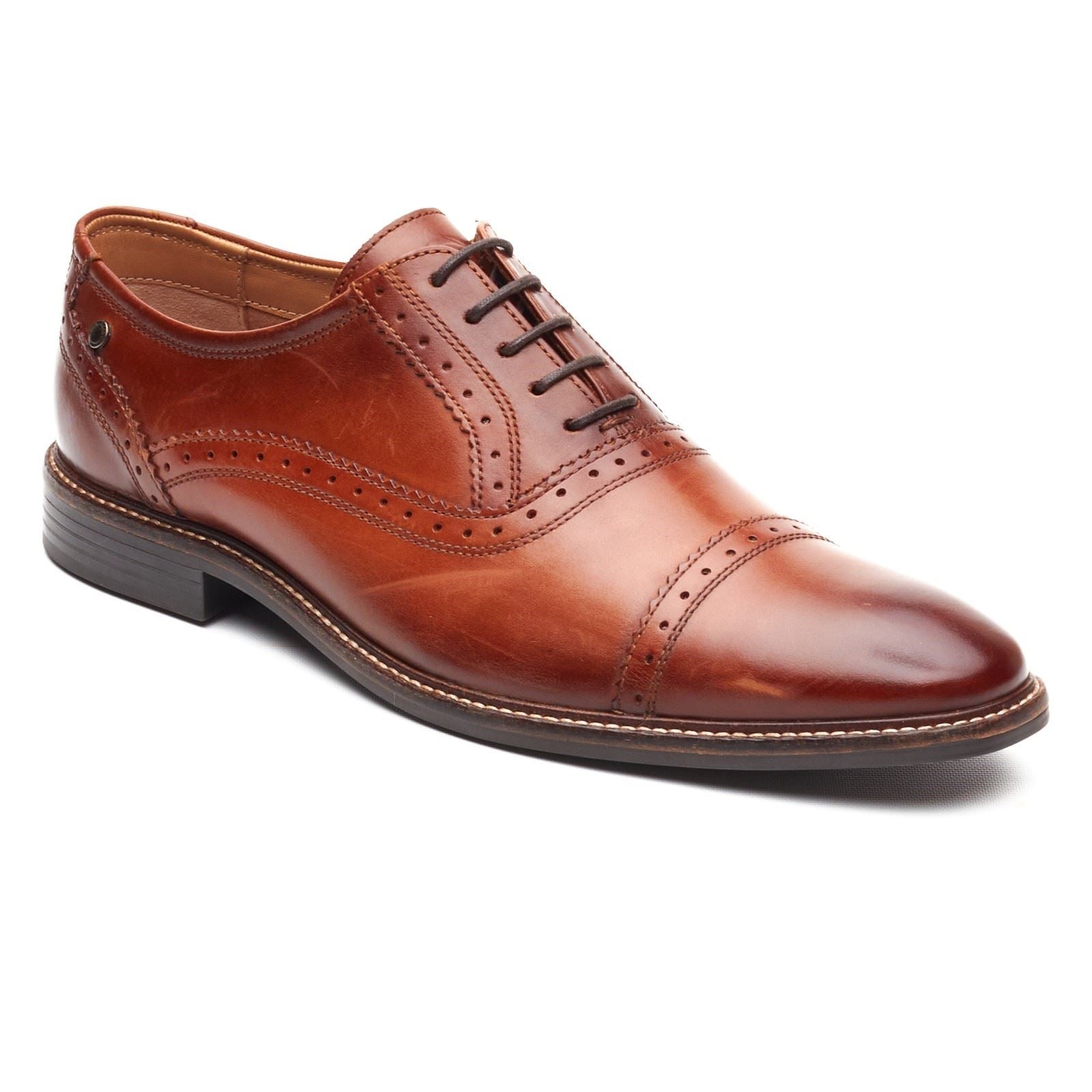 Base London Ascot Oxford Chaussures Oxford En Cuir Pour Hommes En Cuir Brûlé Tan