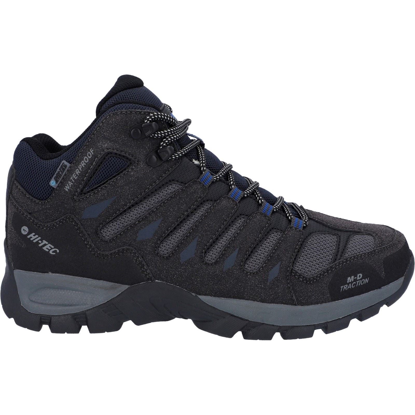 Hi-Tec Corzo Mid Bottes De Randonnée Pour Hommes En Polyuréthane Couleur Charbon/Marine