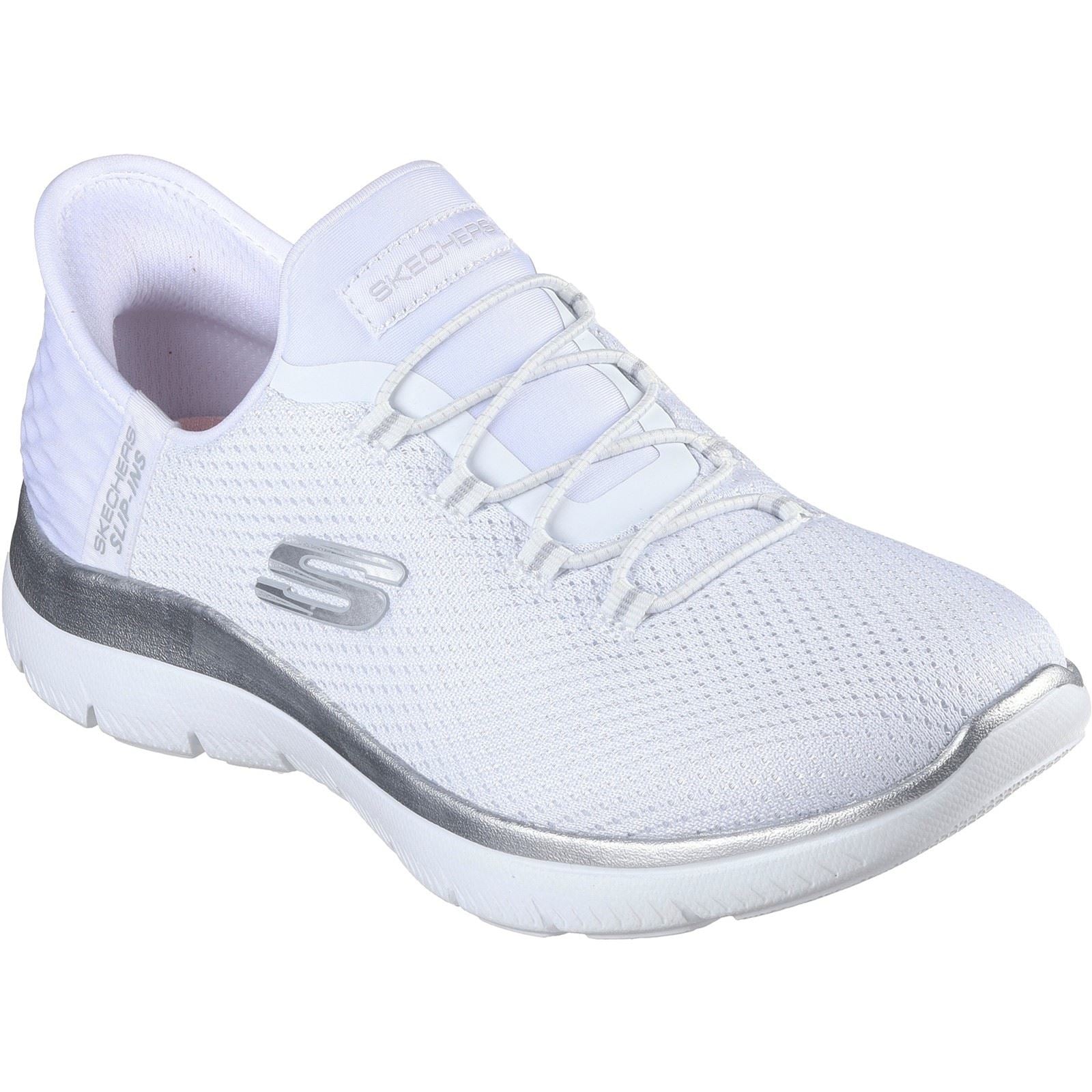 Skechers Summits Diamond Dream Sneakers En Textile Blanc/Argent Pour Femme