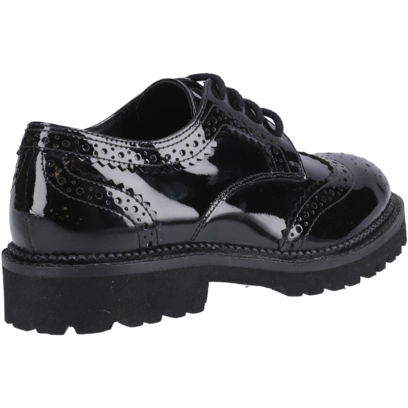 Hush Puppies Gabi Lace Up Chaussures Noires Pour Filles En Cuir