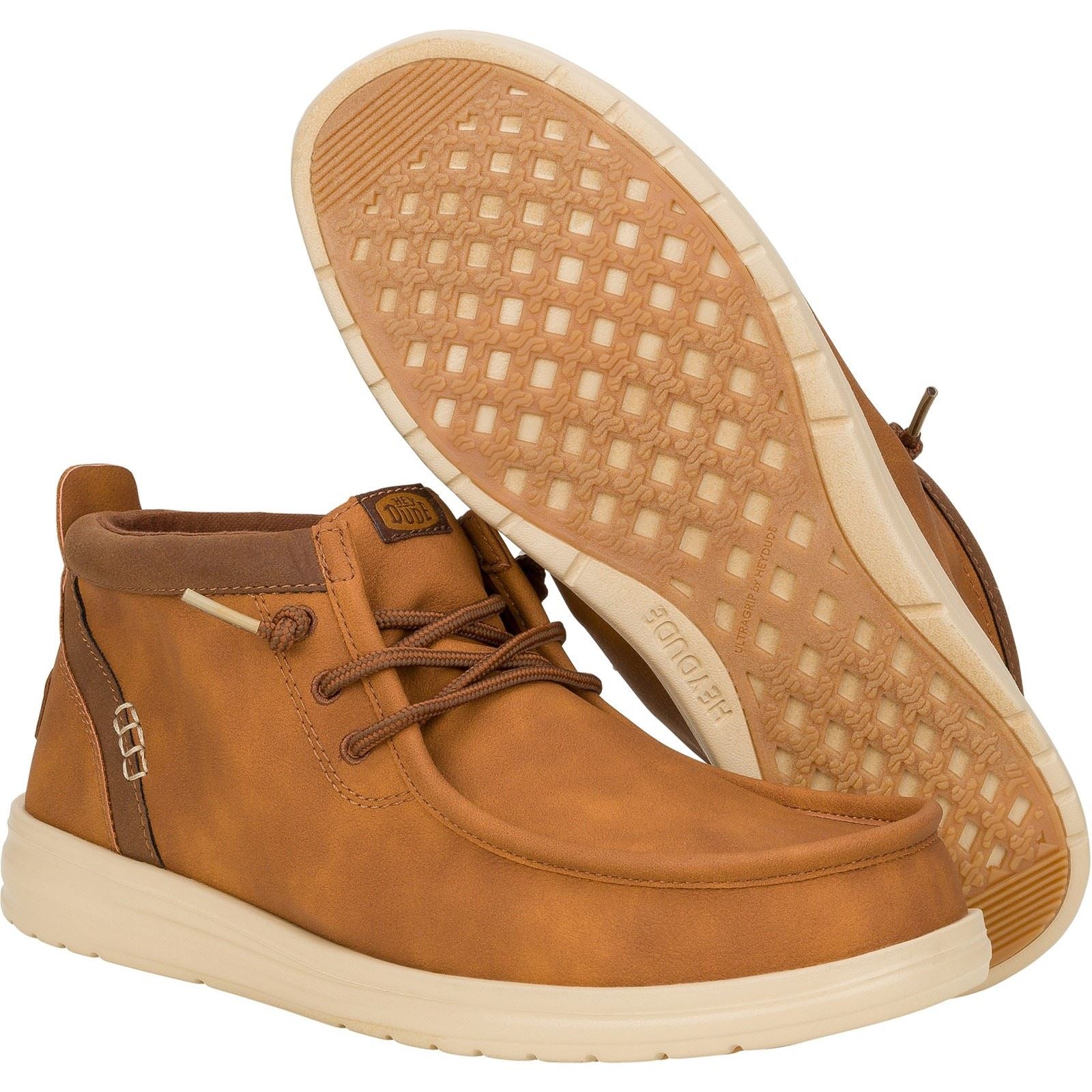 HEYDUDE Wally Mid GripR Classic Bottes Pour Hommes Cognac/Tan